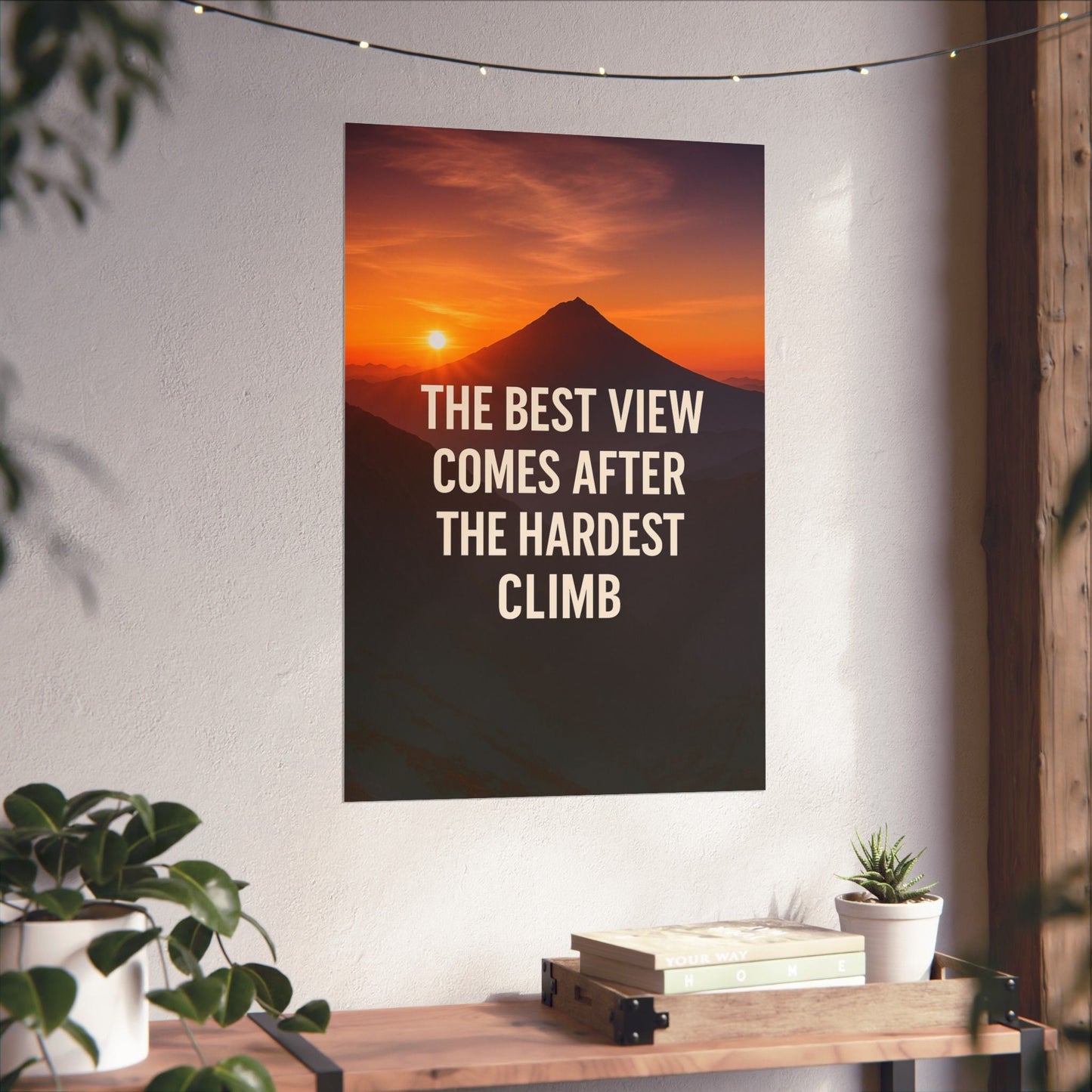 Inspirational Matte Vertical Poster: 'The Best View Comes After The Hardest Climb' - Peak Inspiration
