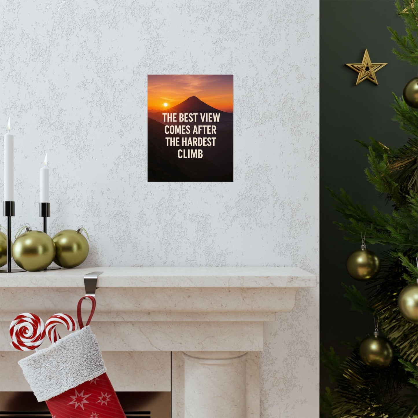 Inspirational Matte Vertical Poster: 'The Best View Comes After The Hardest Climb' - Peak Inspiration