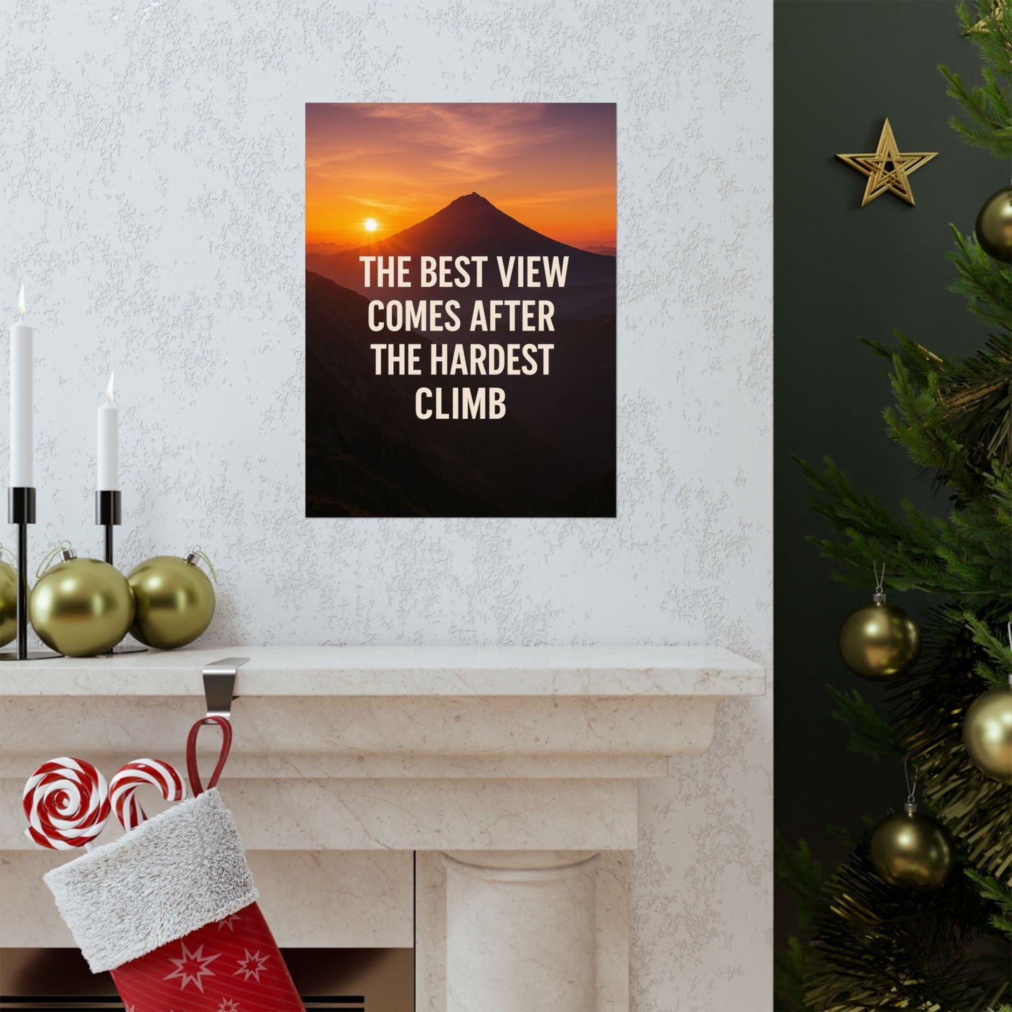 Inspirational Matte Vertical Poster: 'The Best View Comes After The Hardest Climb' - Peak Inspiration