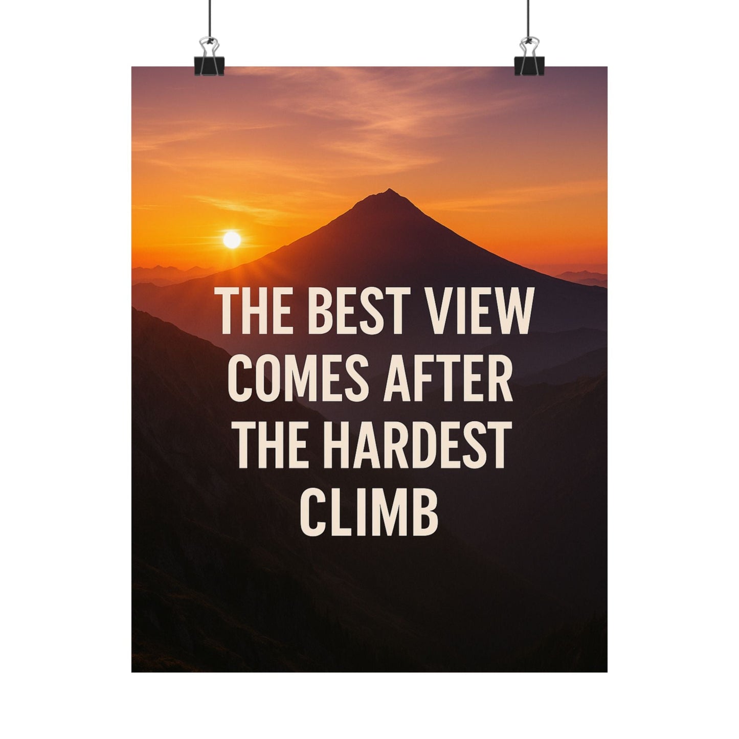 Inspirational Matte Vertical Poster: 'The Best View Comes After The Hardest Climb' - Peak Inspiration