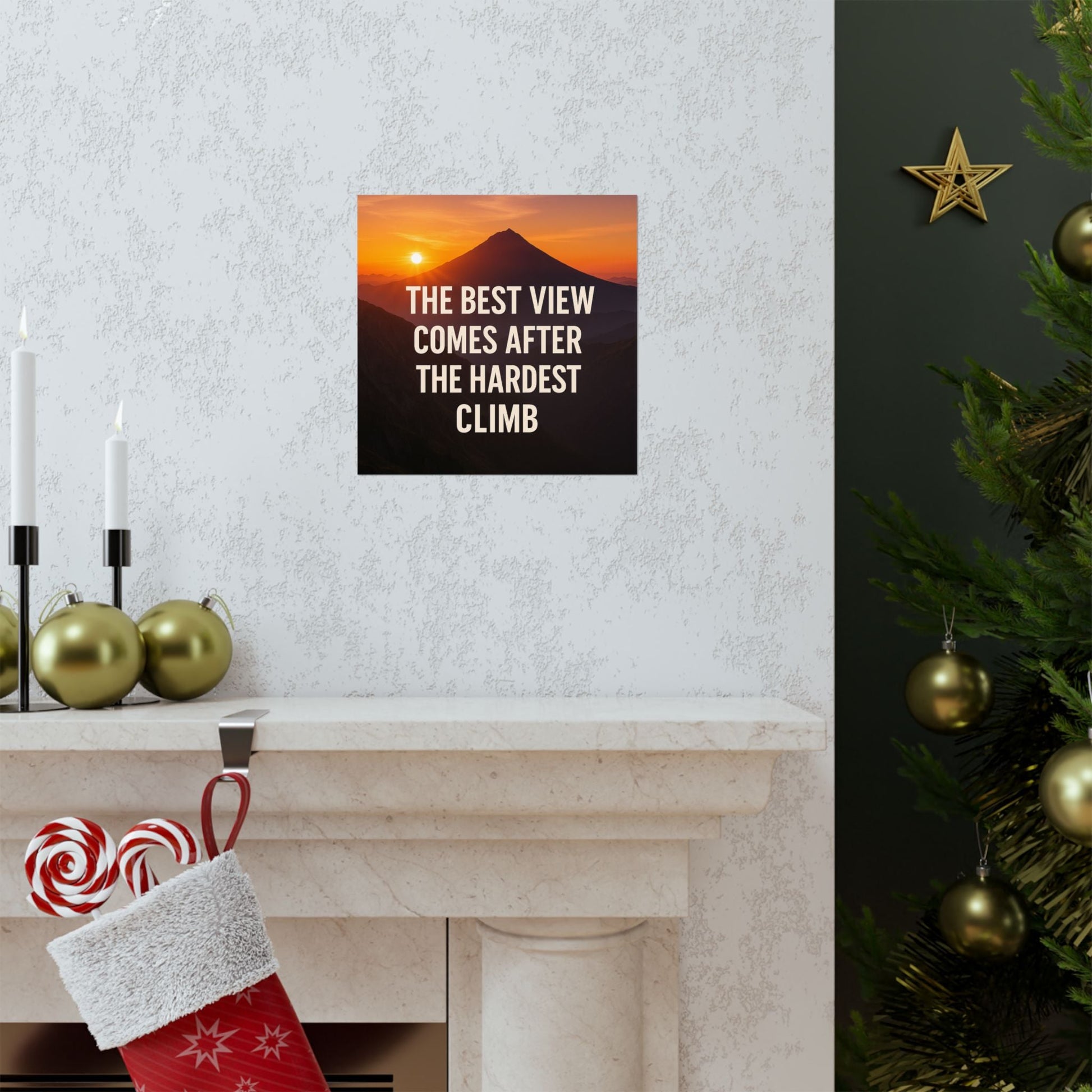 Inspirational Matte Vertical Poster: 'The Best View Comes After The Hardest Climb' - Peak Inspiration