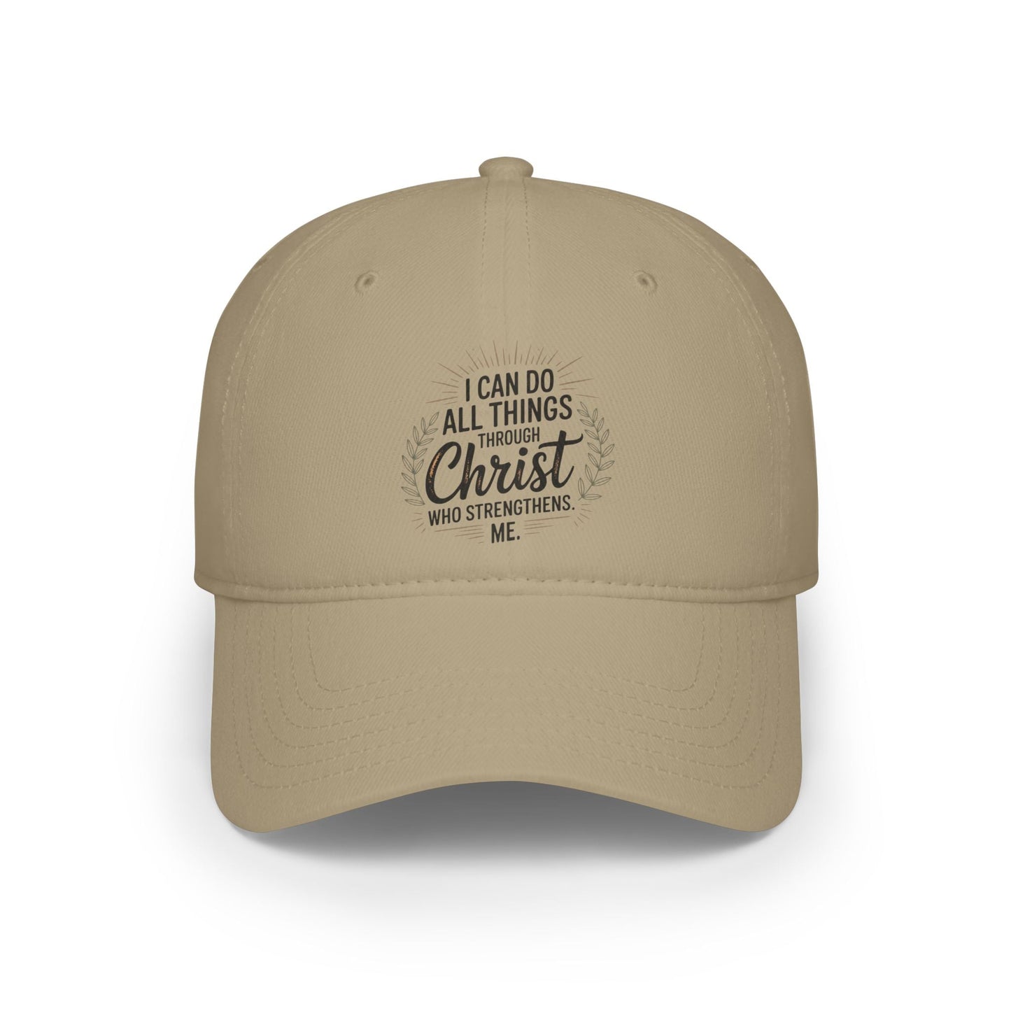 Inspirational Red Baseball Cap - "I Can Do All Things Through Christ" - Peak Inspiration