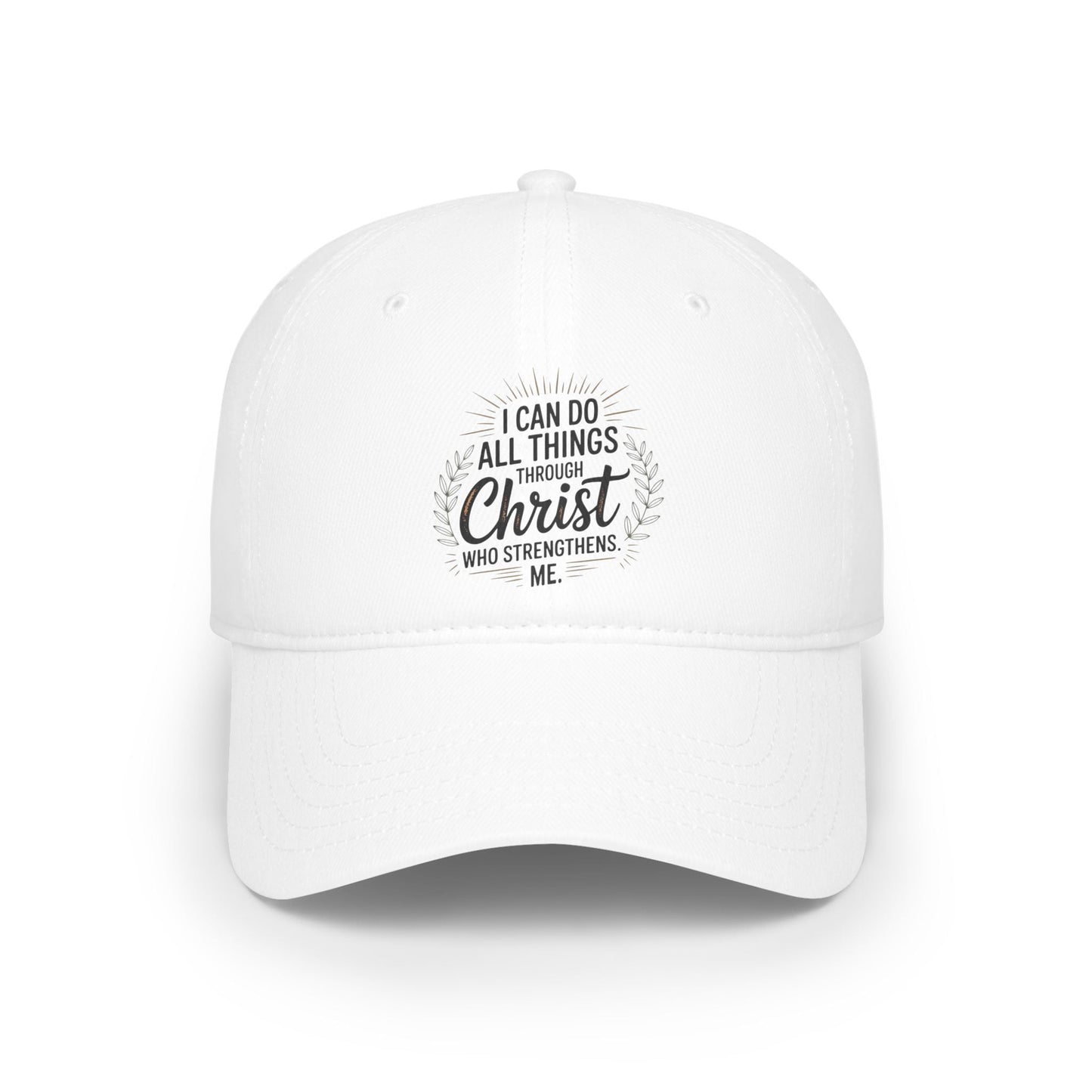 Inspirational Red Baseball Cap - "I Can Do All Things Through Christ" - Peak Inspiration