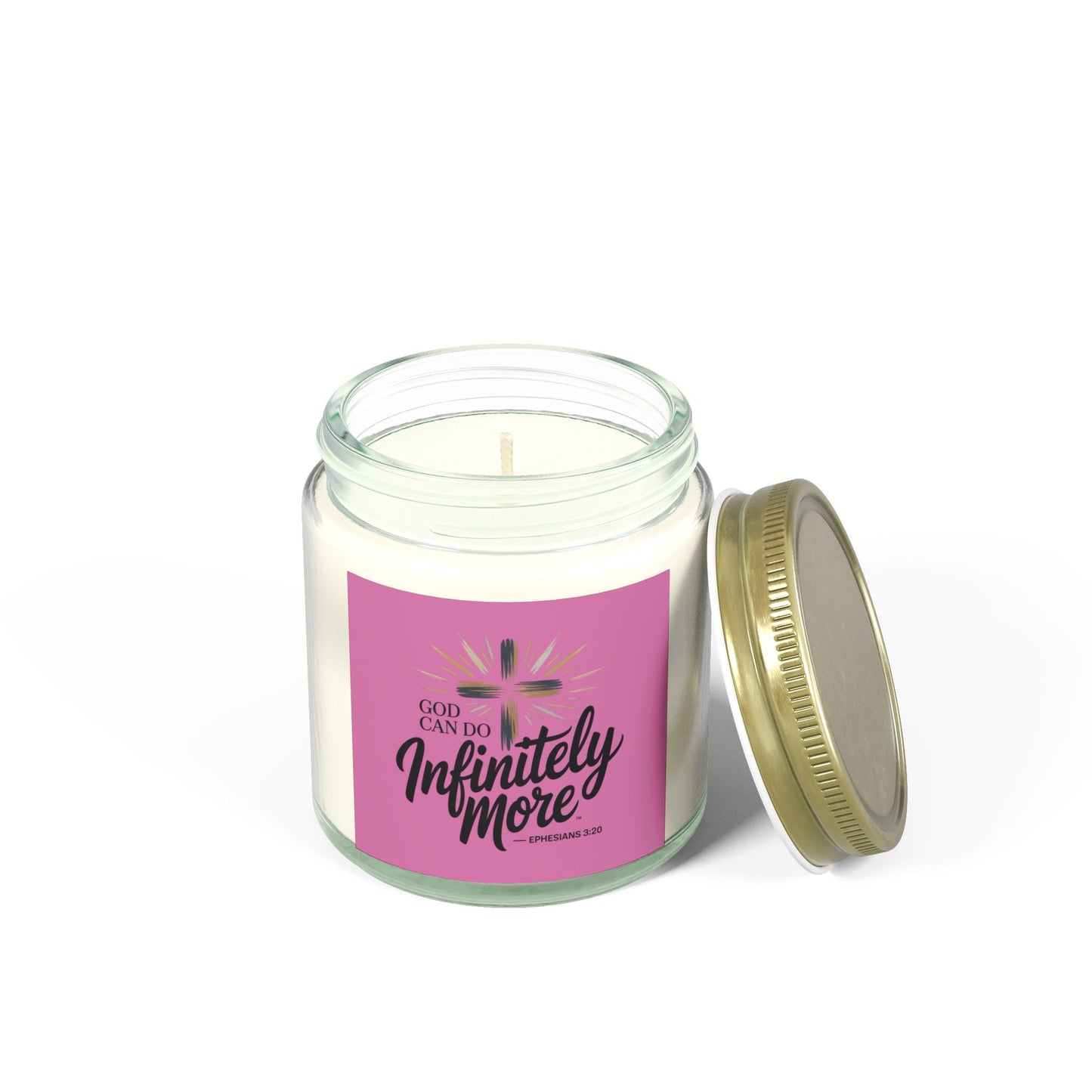 Inspirational Scented Candles - Coconut Apricot Wax (4oz, 9oz) - "God Can Do Infinitely More" - Peak Inspiration