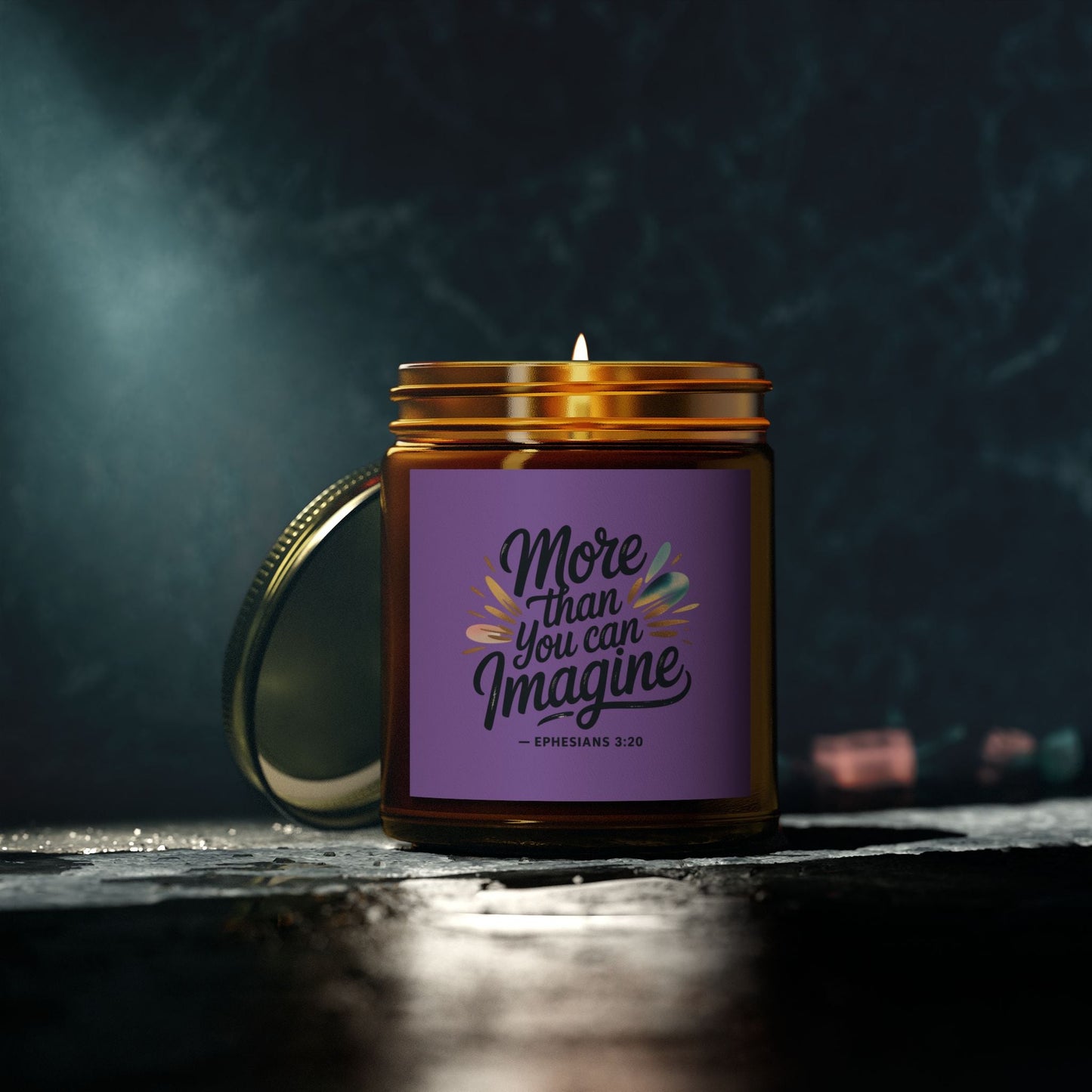 Inspirational Scented Candles - Coconut Apricot Wax (4oz, 9oz) | "More Than You Can Imagine" - Peak Inspiration