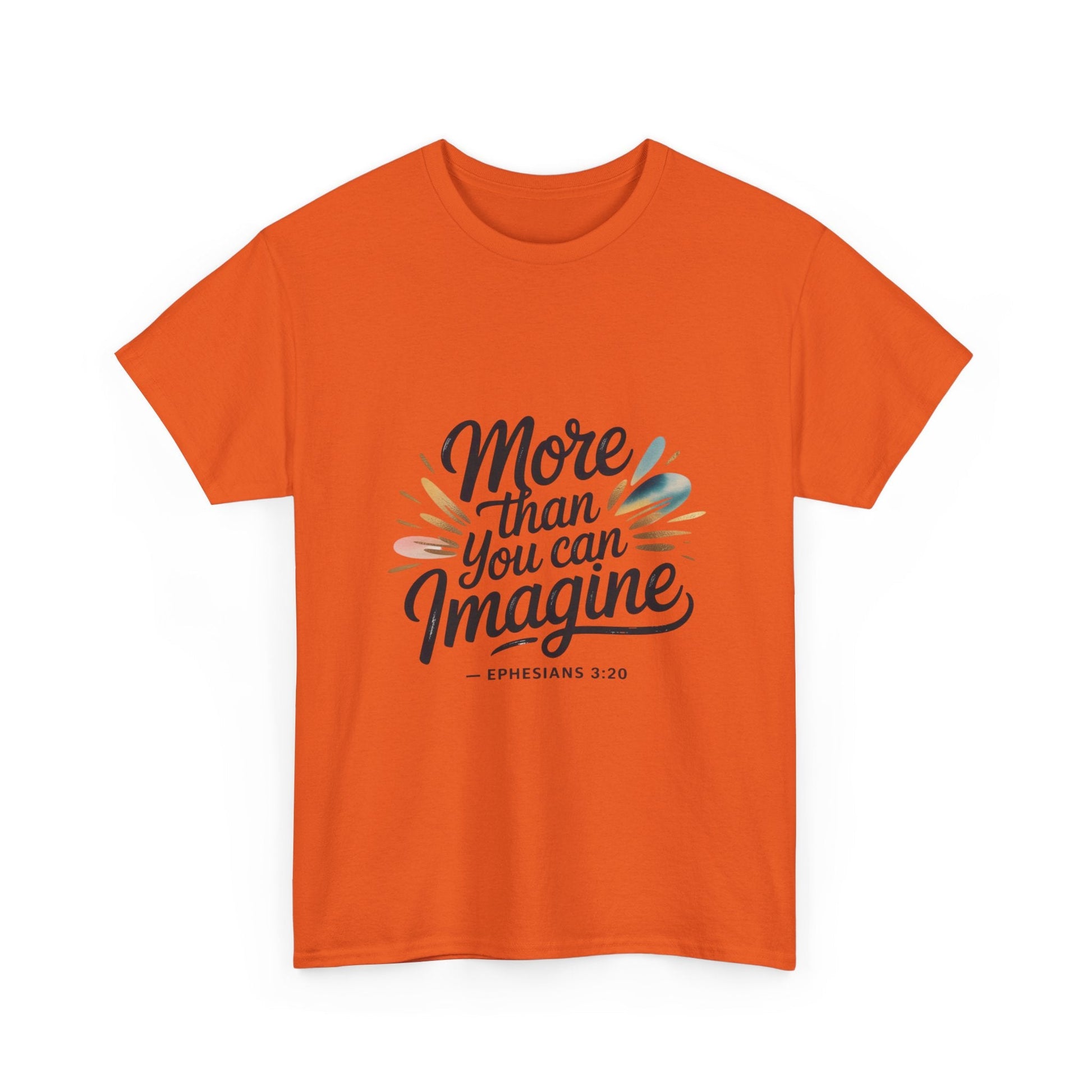 Inspirational Unisex Heavy Cotton Tee - "More Than You Can Imagine" - Peak Inspiration