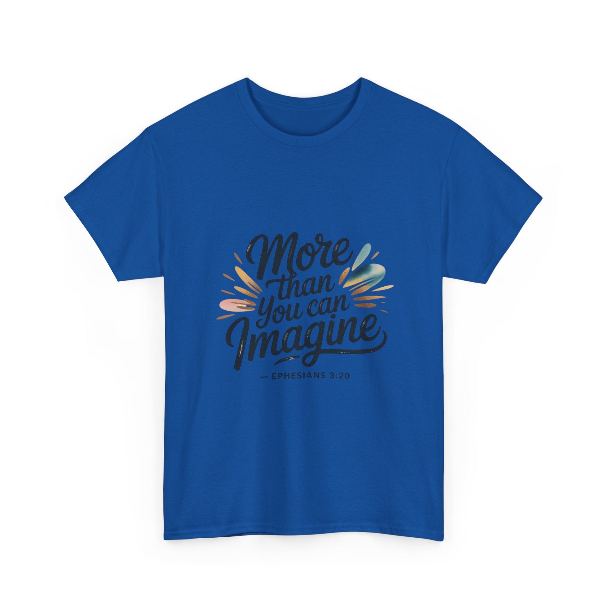 Inspirational Unisex Heavy Cotton Tee - "More Than You Can Imagine" - Peak Inspiration
