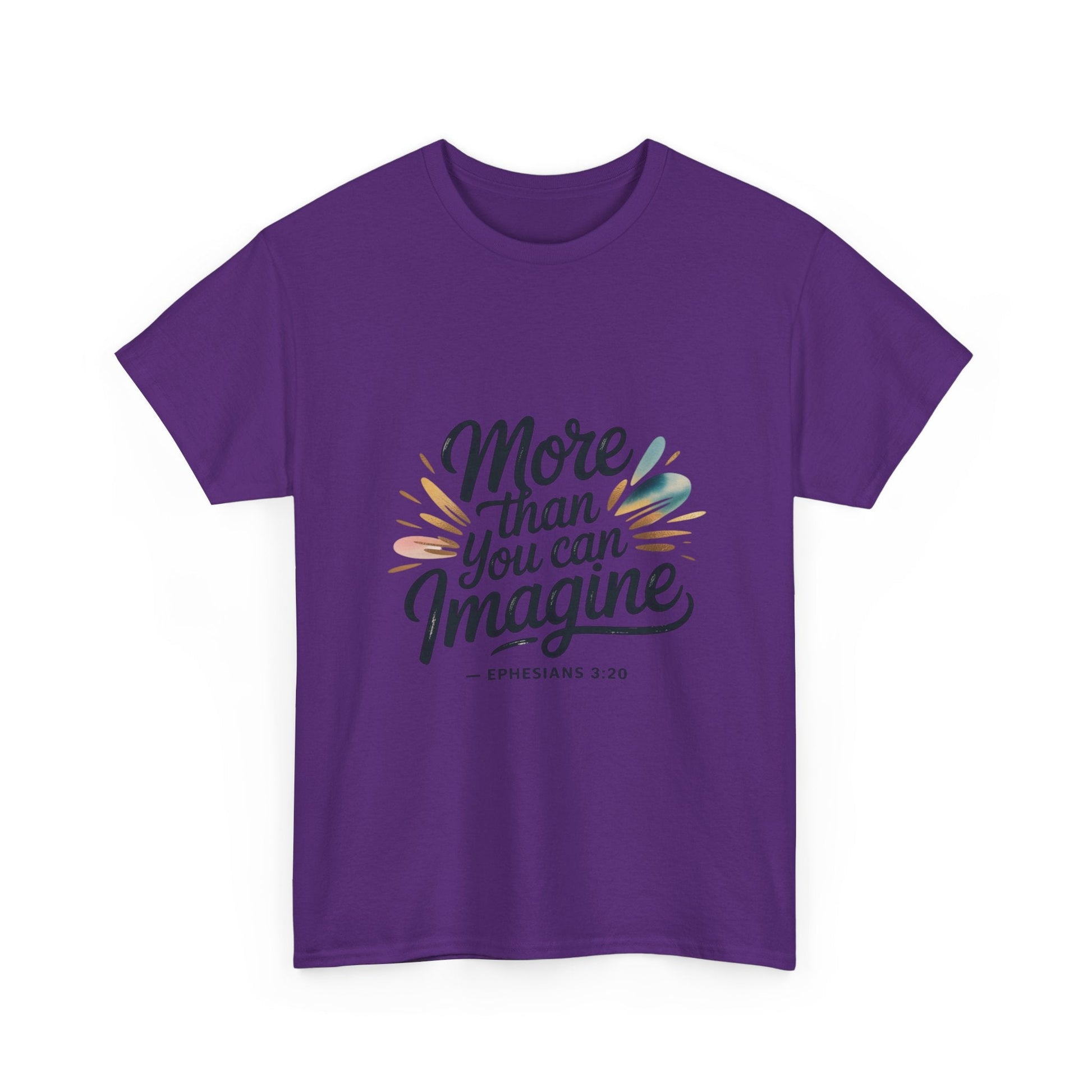 Inspirational Unisex Heavy Cotton Tee - "More Than You Can Imagine" - Peak Inspiration
