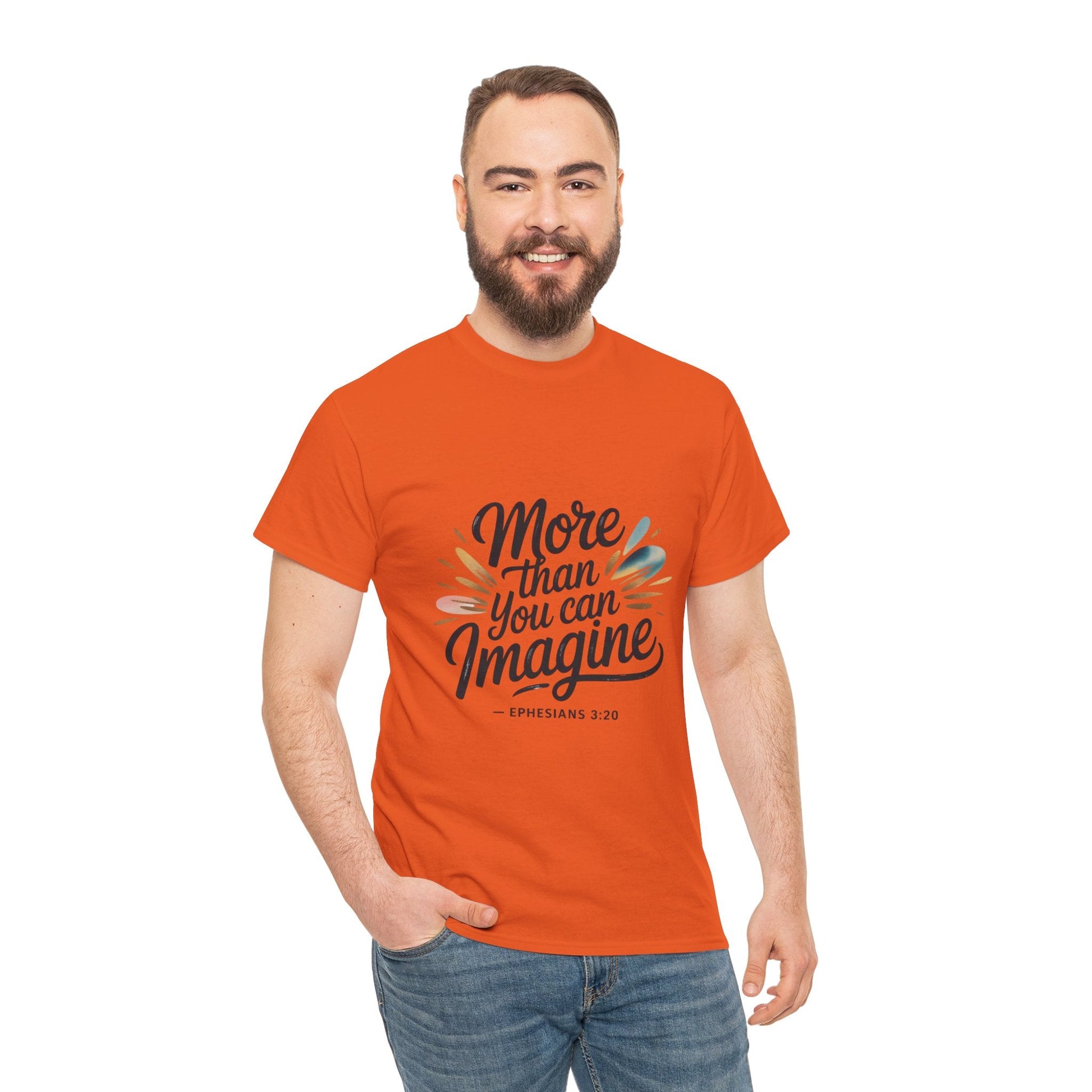 Inspirational Unisex Heavy Cotton Tee - "More Than You Can Imagine" - Peak Inspiration