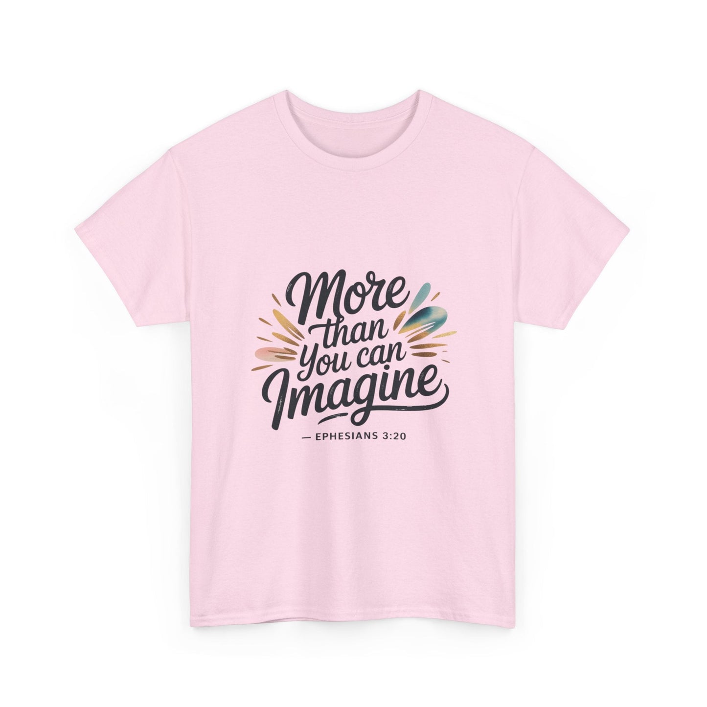 Inspirational Unisex Heavy Cotton Tee - "More Than You Can Imagine" - Peak Inspiration