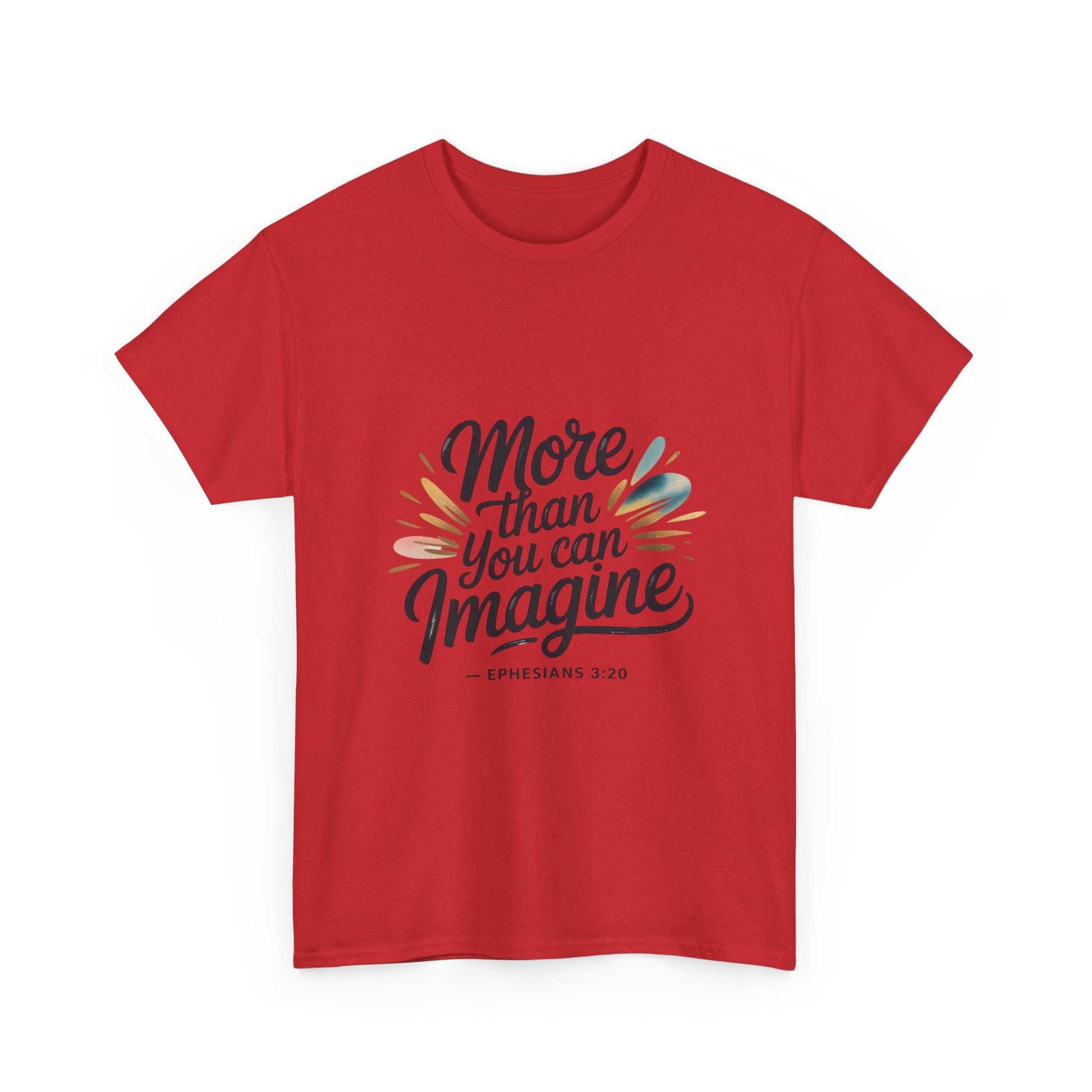 Inspirational Unisex Heavy Cotton Tee - "More Than You Can Imagine" - Peak Inspiration