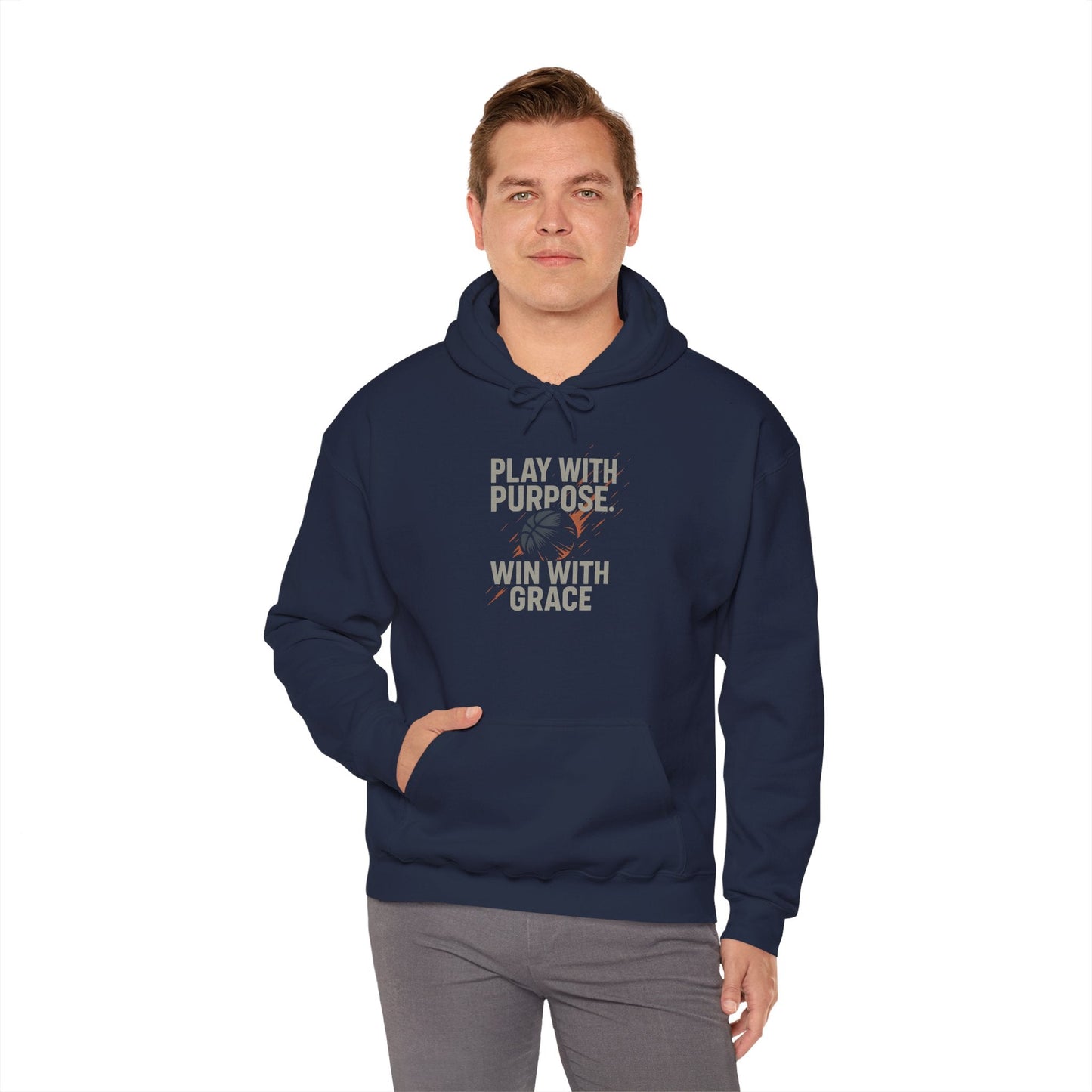 Inspirational Unisex Hoodie - 'Play with Purpose. Win with Grace' - Peak Inspiration