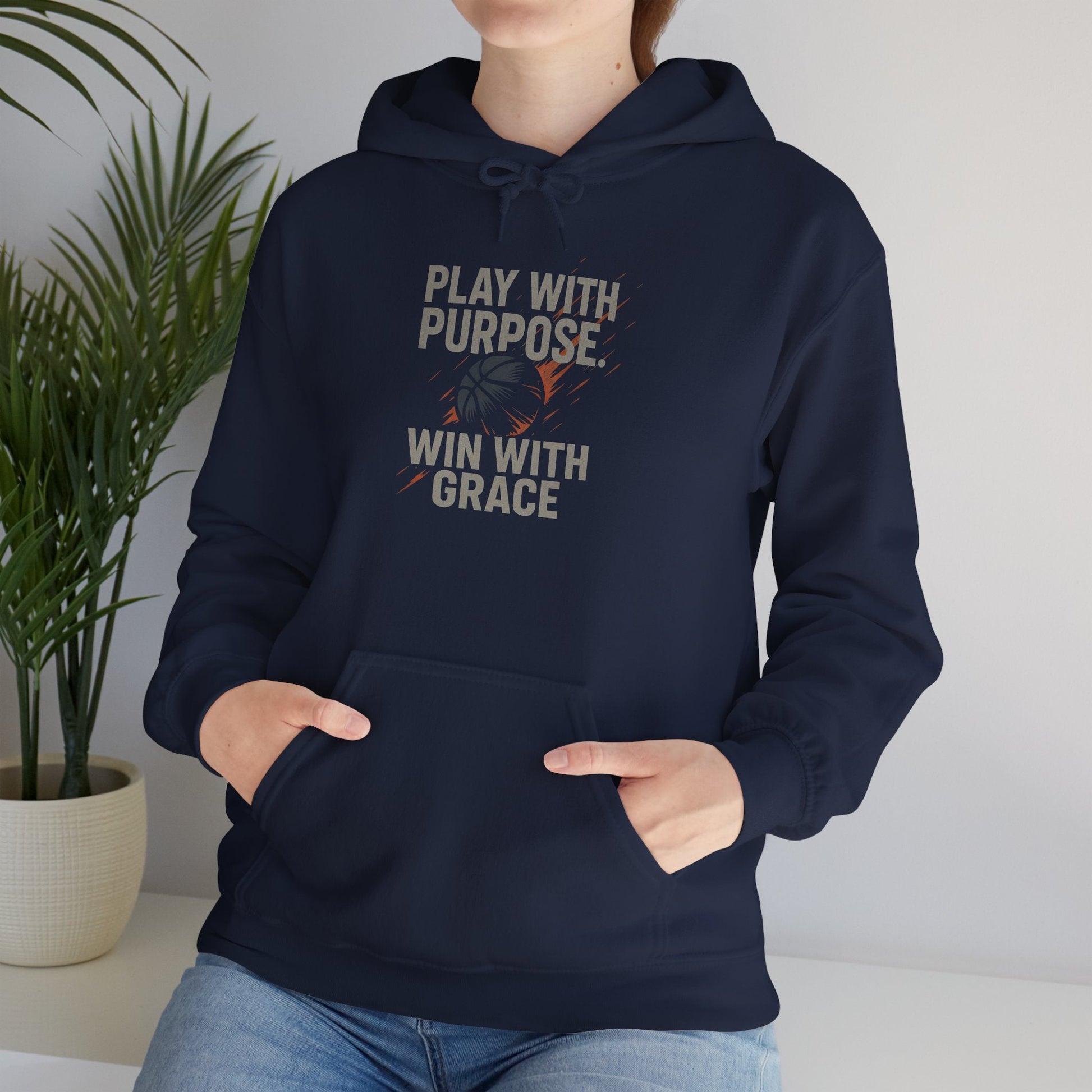 Inspirational Unisex Hoodie - 'Play with Purpose. Win with Grace' - Peak Inspiration