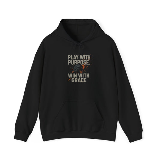 Inspirational Unisex Hoodie - 'Play with Purpose. Win with Grace' - Peak Inspiration