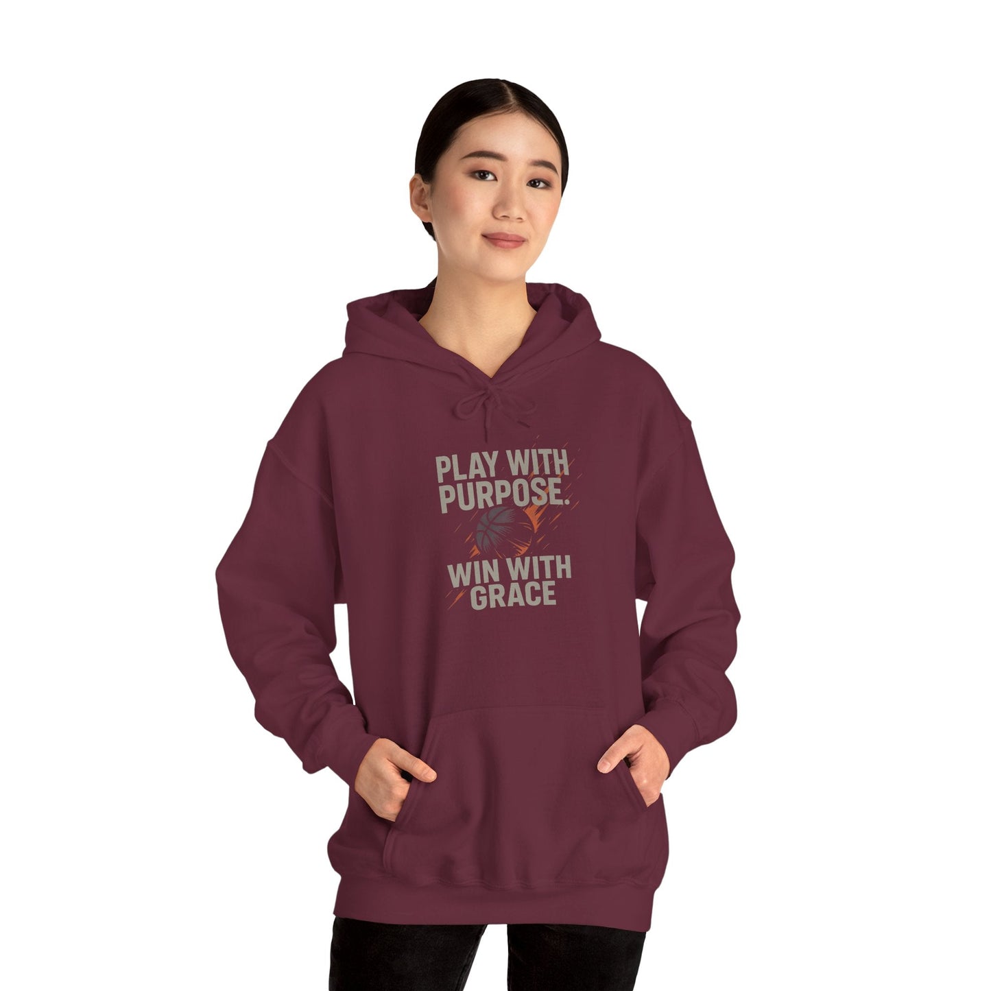 Inspirational Unisex Hoodie - 'Play with Purpose. Win with Grace' - Peak Inspiration