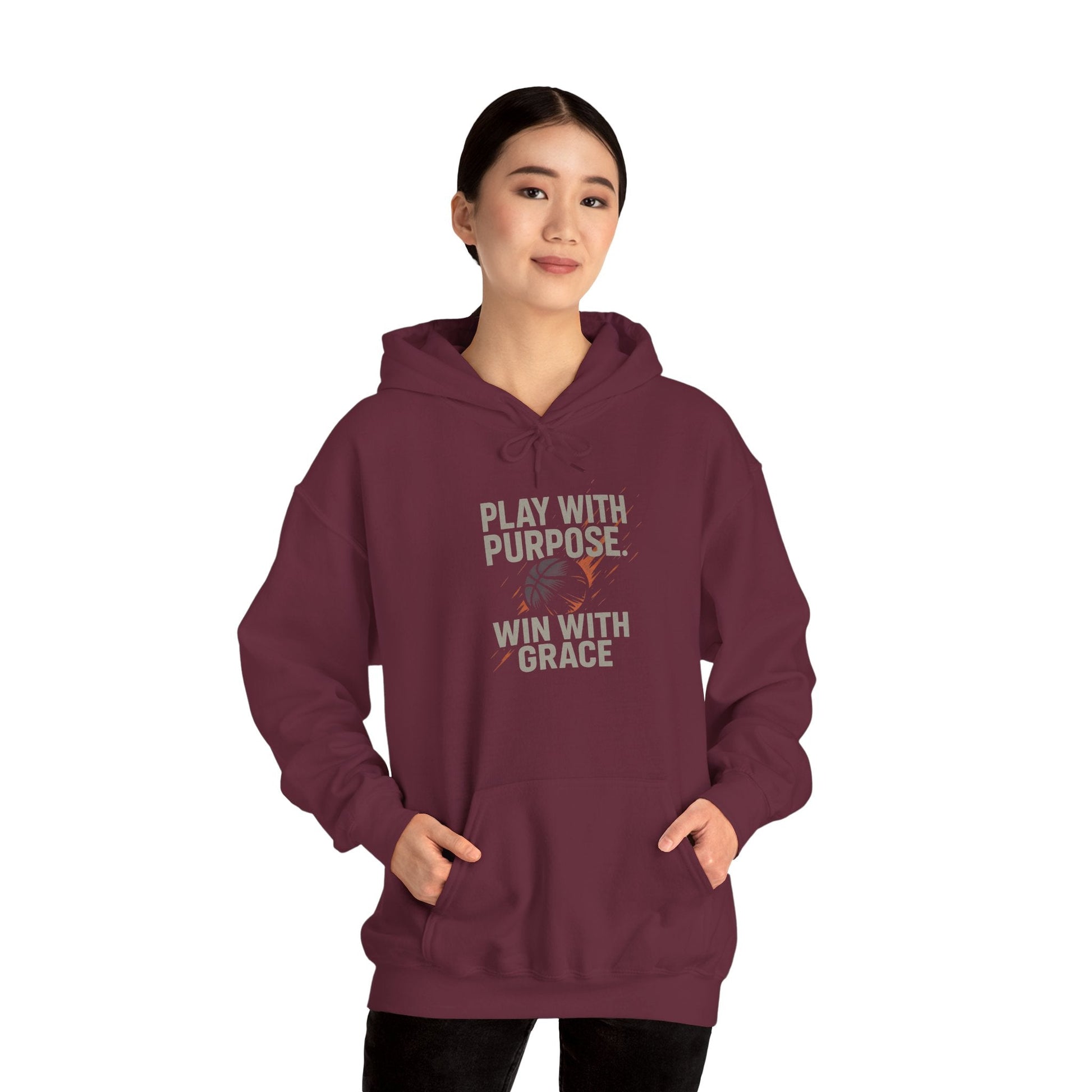 Inspirational Unisex Hoodie - 'Play with Purpose. Win with Grace' - Peak Inspiration