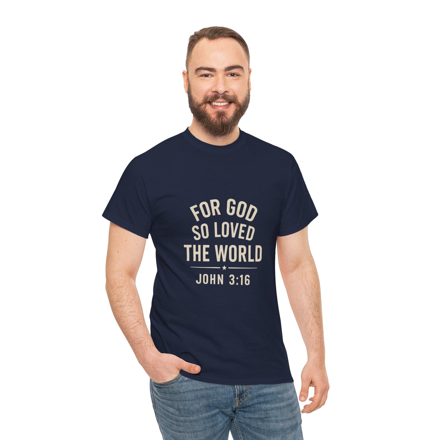 John 3:16 Inspirational Unisex Heavy Cotton Tee - Peak Inspiration
