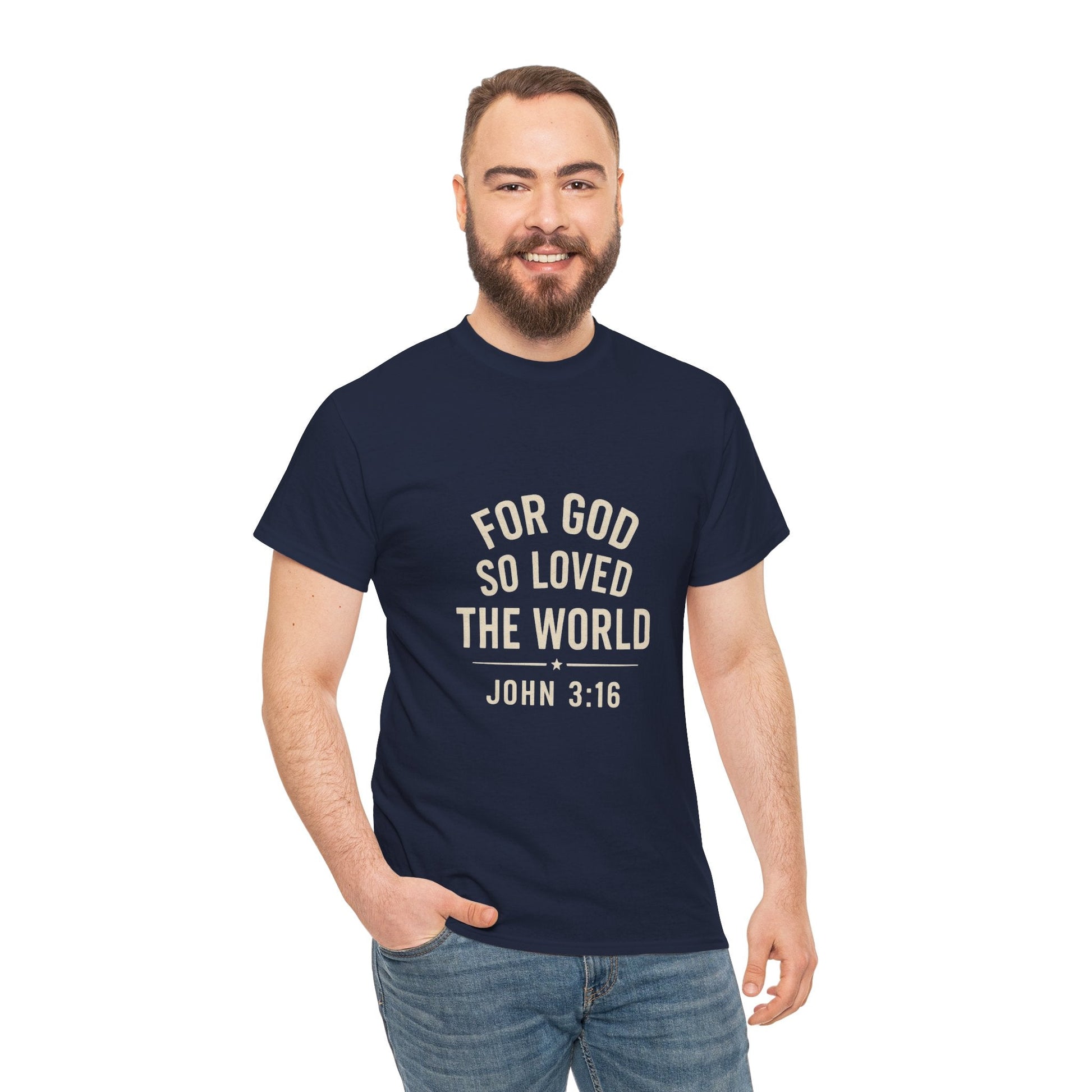 John 3:16 Inspirational Unisex Heavy Cotton Tee - Peak Inspiration