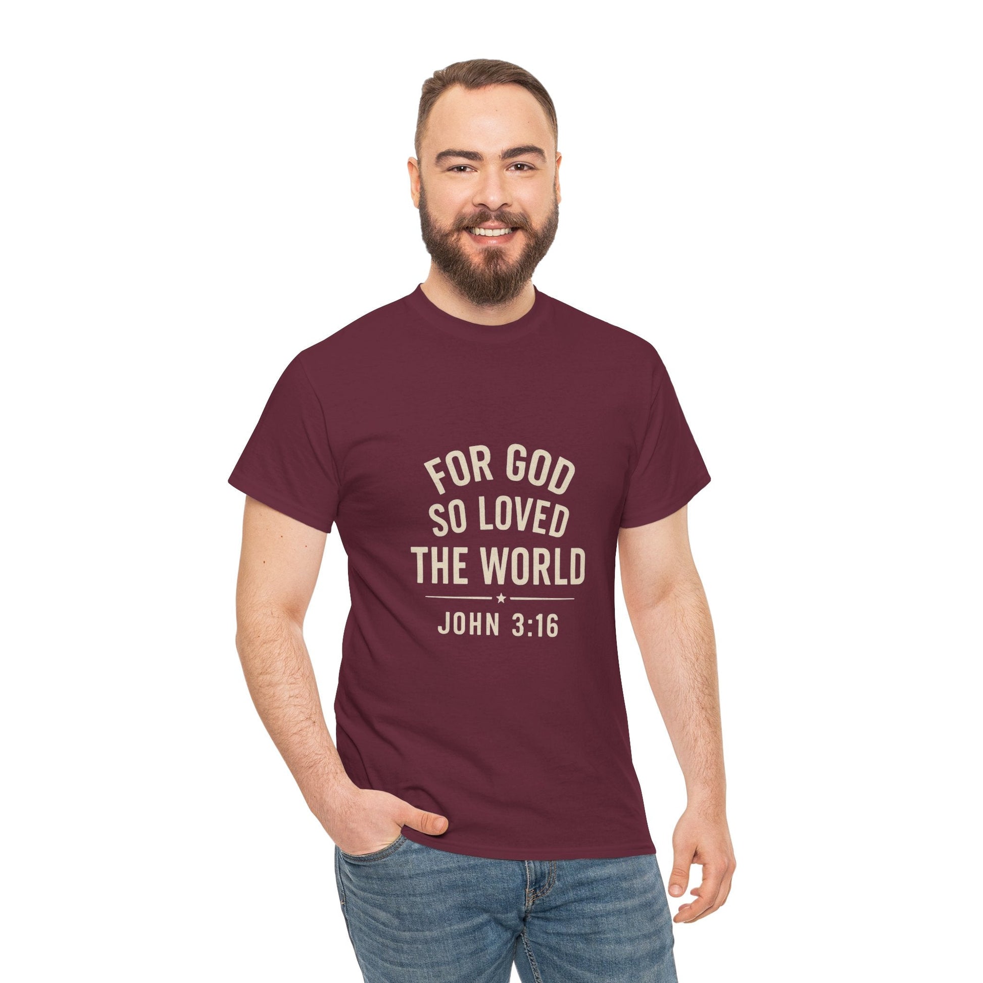 John 3:16 Inspirational Unisex Heavy Cotton Tee - Peak Inspiration