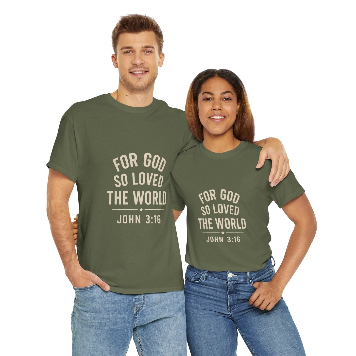 John 3:16 Inspirational Unisex Heavy Cotton Tee - Peak Inspiration