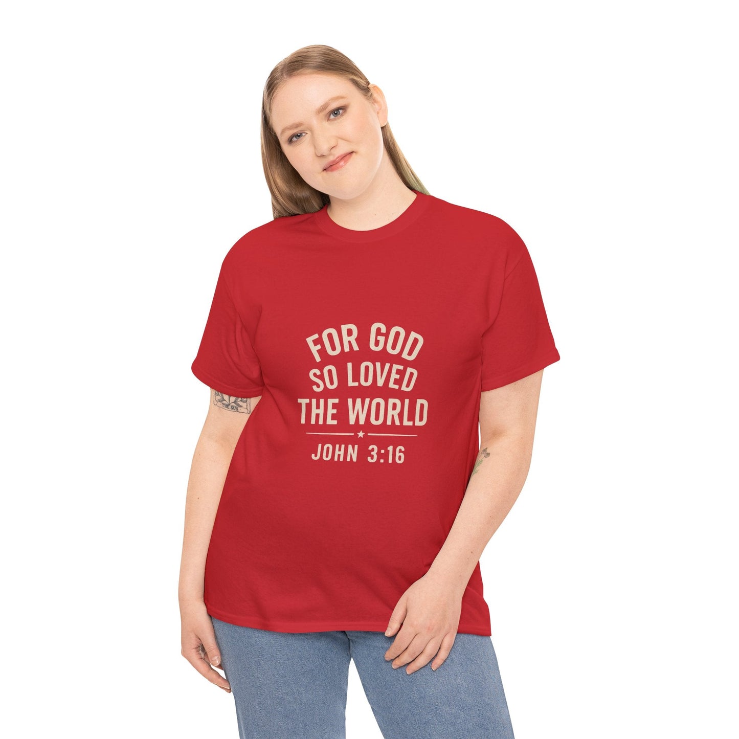 John 3:16 Inspirational Unisex Heavy Cotton Tee - Peak Inspiration