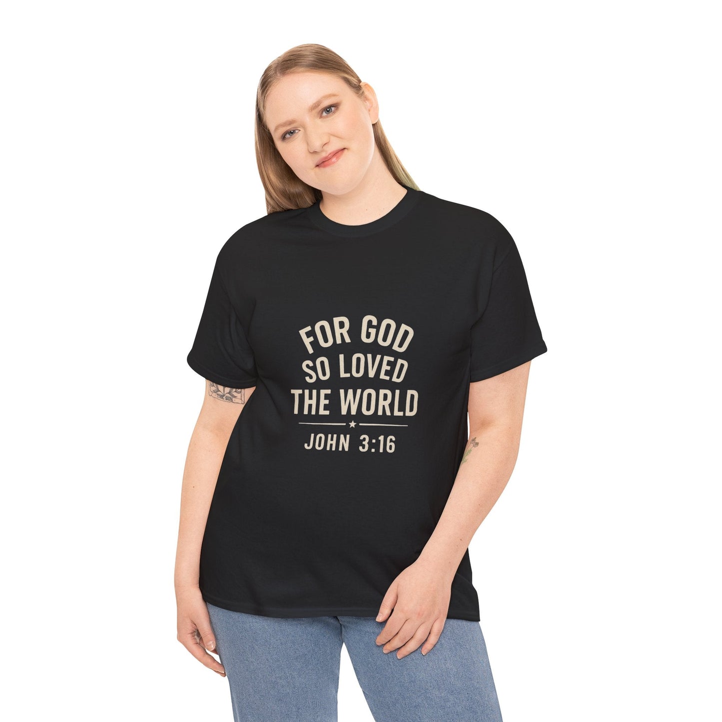 John 3:16 Inspirational Unisex Heavy Cotton Tee - Peak Inspiration