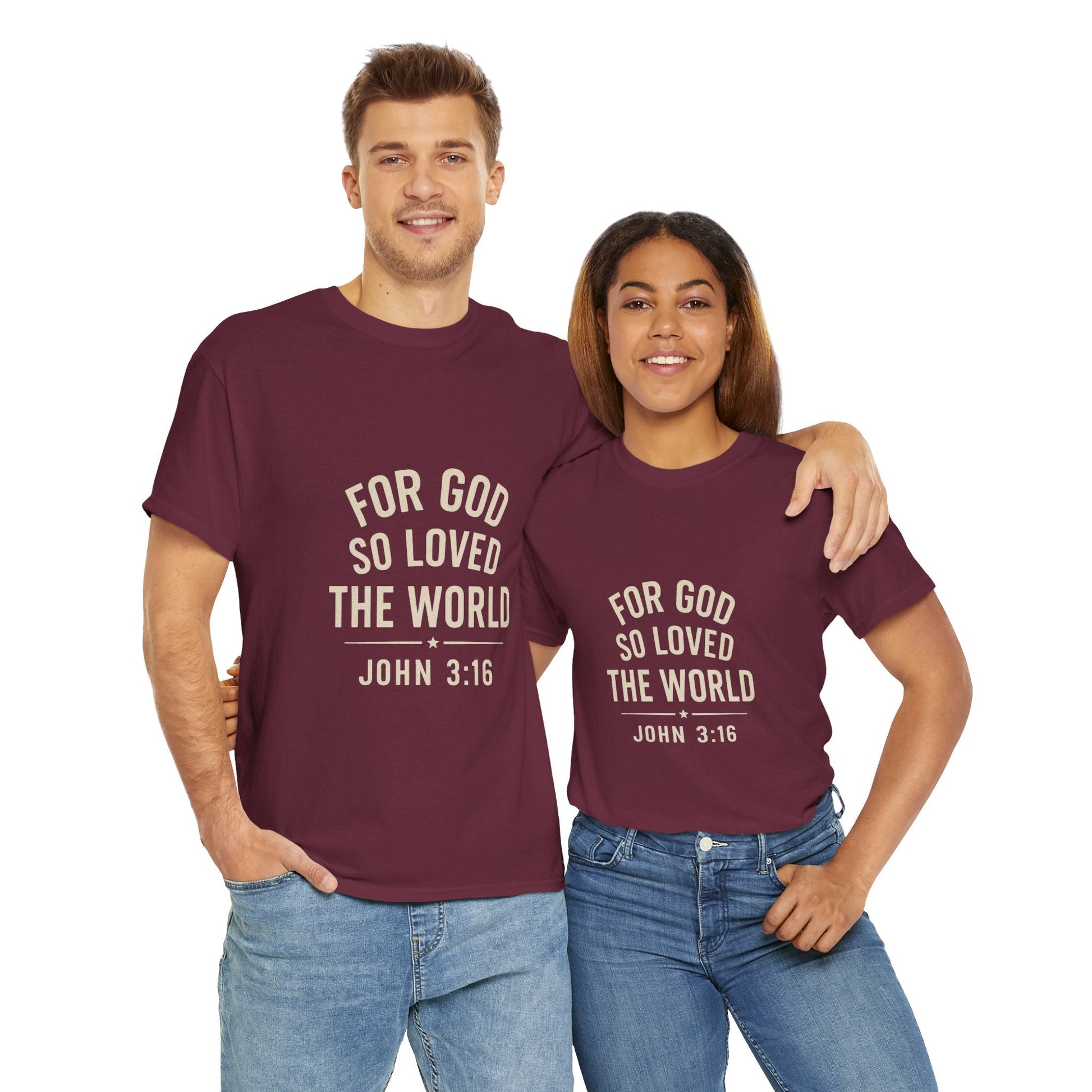 John 3:16 Inspirational Unisex Heavy Cotton Tee - Peak Inspiration