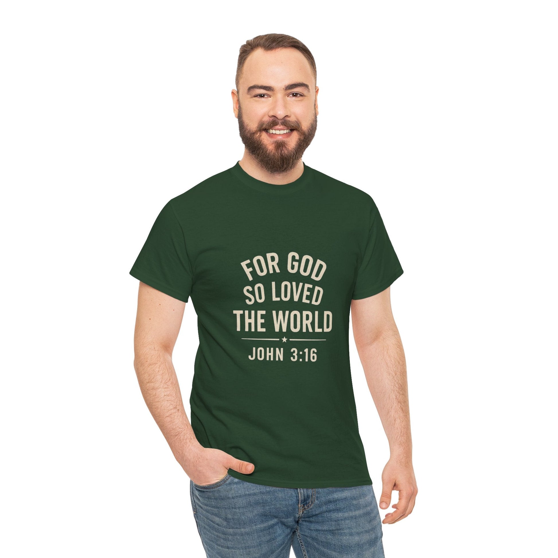 John 3:16 Inspirational Unisex Heavy Cotton Tee - Peak Inspiration