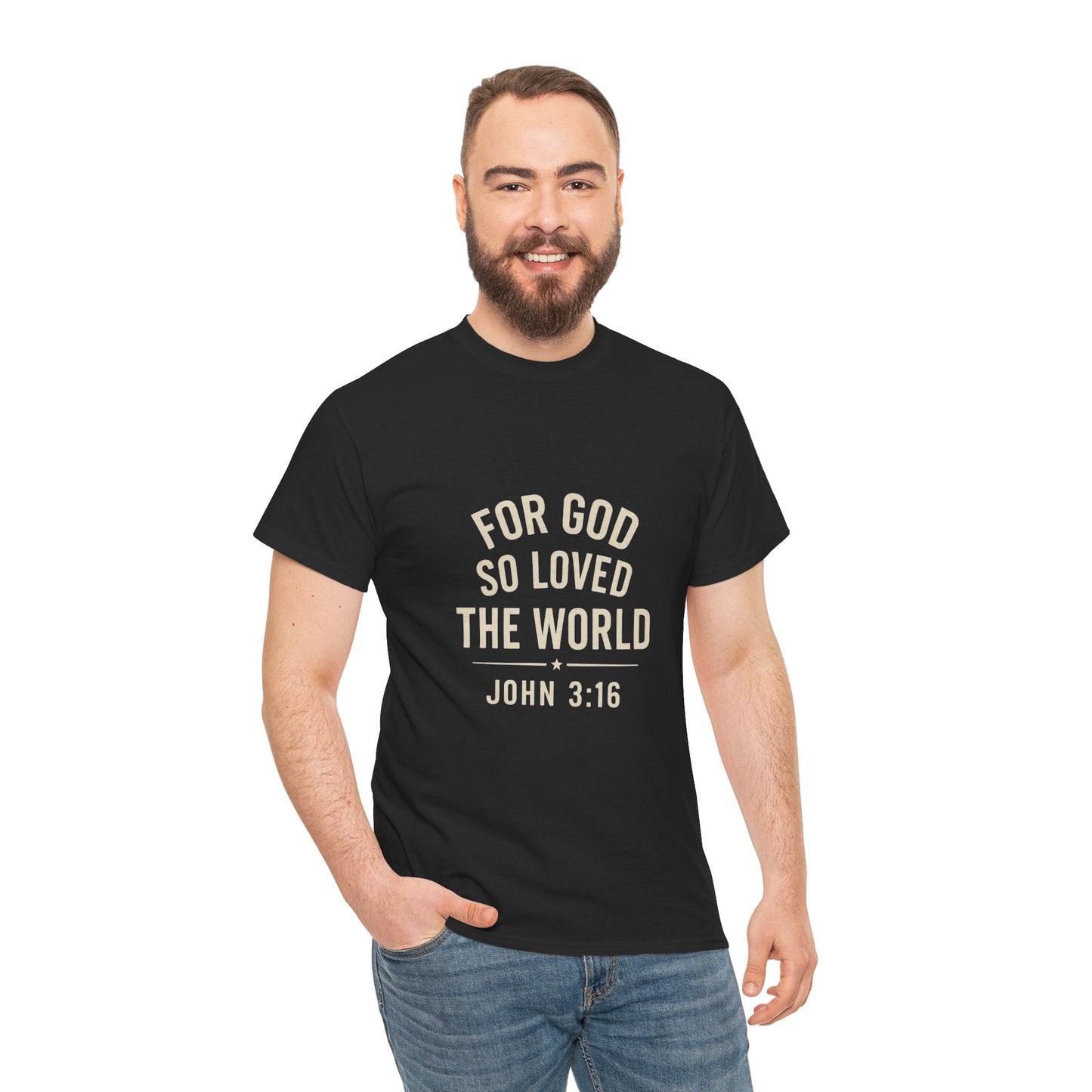 John 3:16 Inspirational Unisex Heavy Cotton Tee - Peak Inspiration