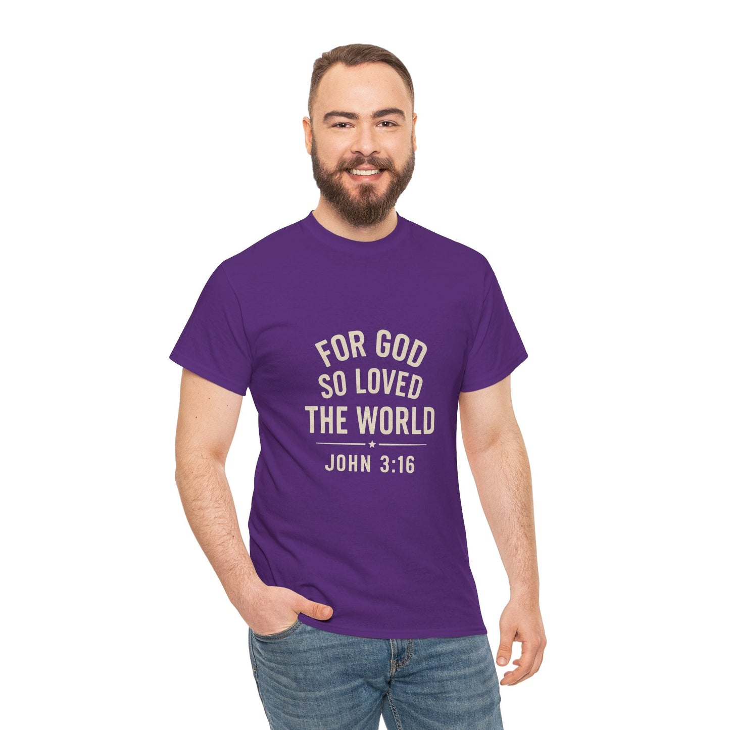 John 3:16 Inspirational Unisex Heavy Cotton Tee - Peak Inspiration