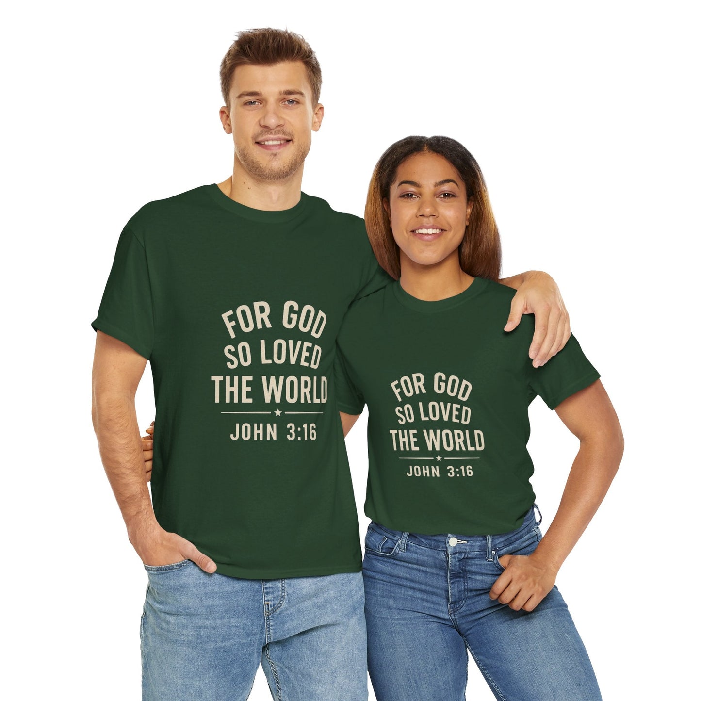 John 3:16 Inspirational Unisex Heavy Cotton Tee - Peak Inspiration