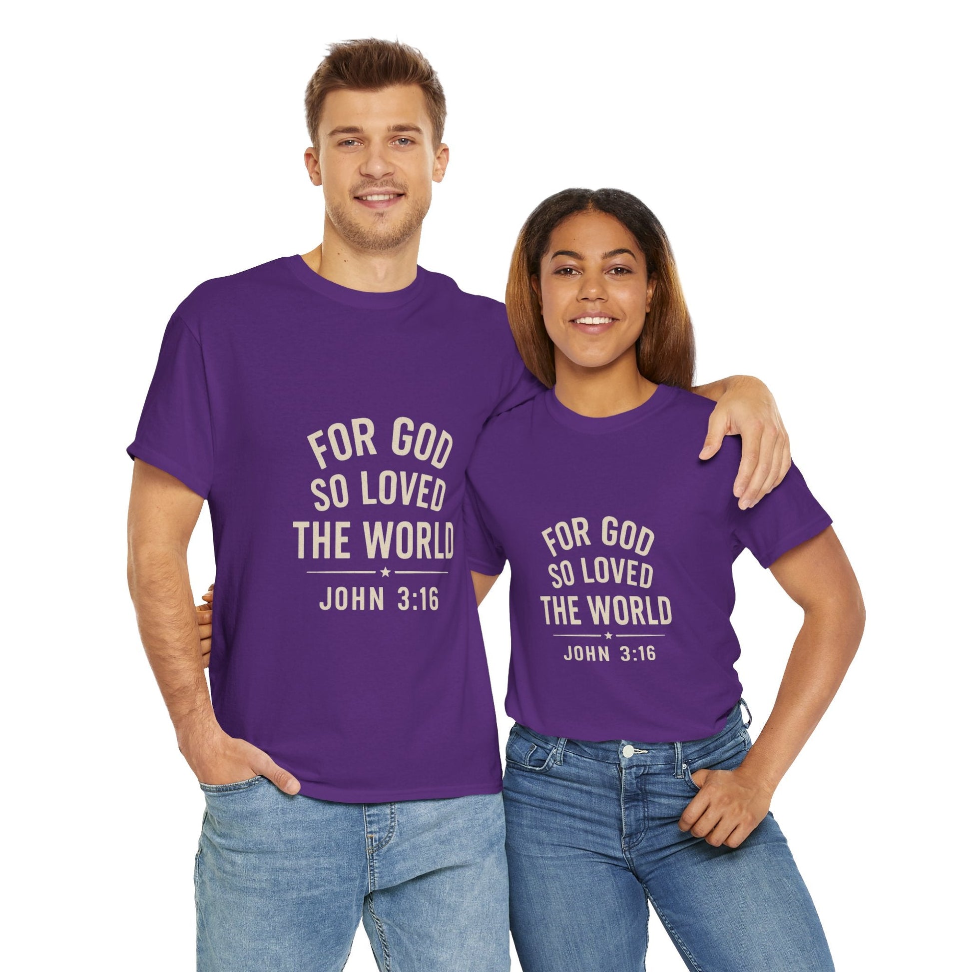 John 3:16 Inspirational Unisex Heavy Cotton Tee - Peak Inspiration