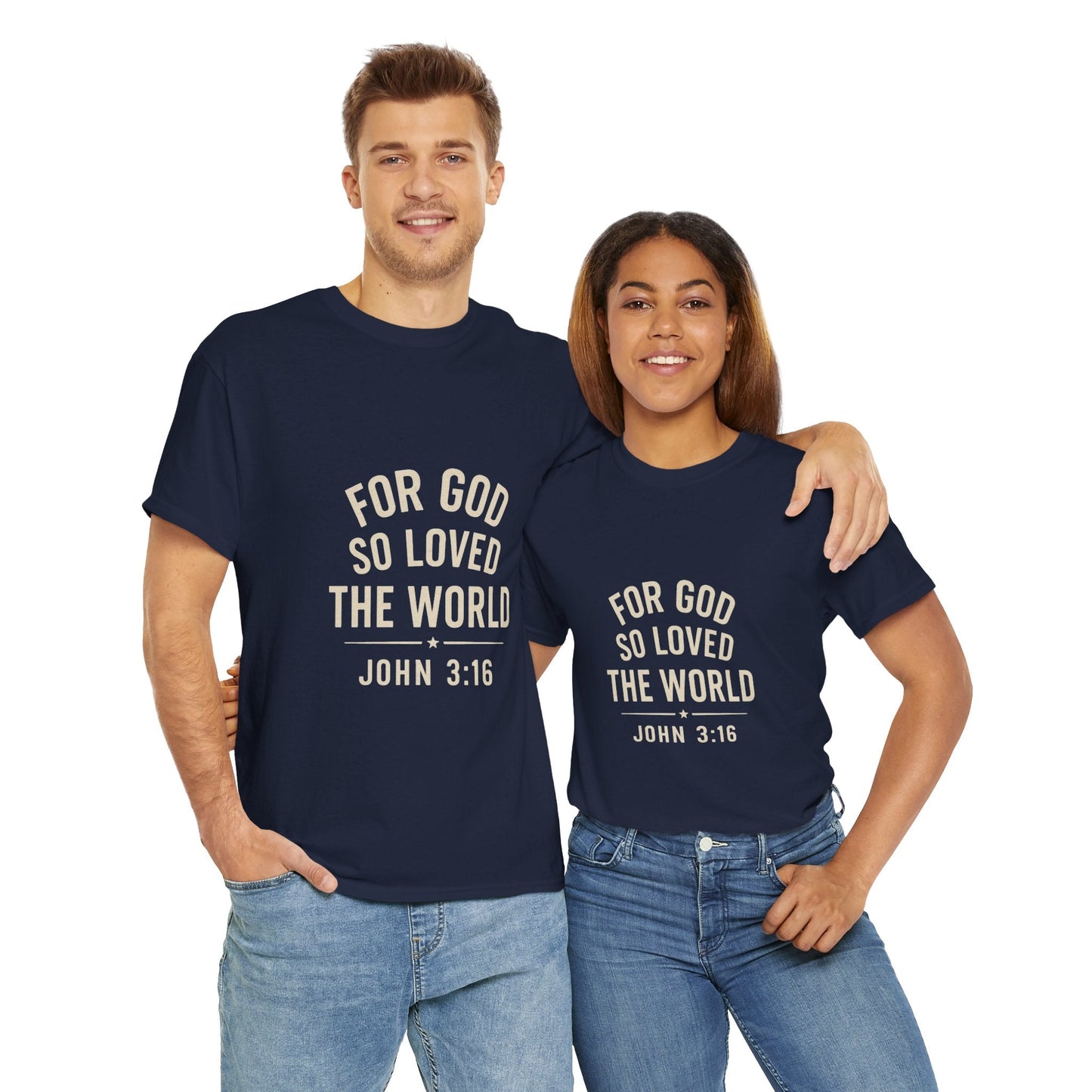 John 3:16 Inspirational Unisex Heavy Cotton Tee - Peak Inspiration