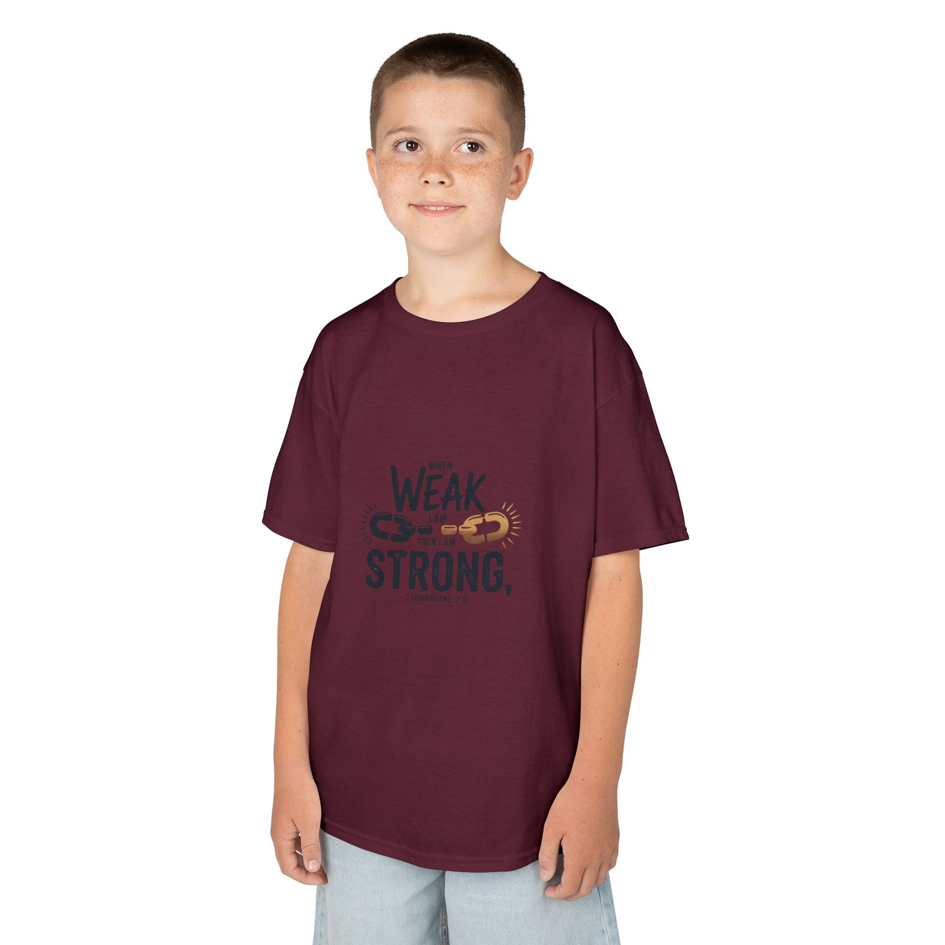 Kids Inspirational Tee - "From Weak to Strong" - Peak Inspiration