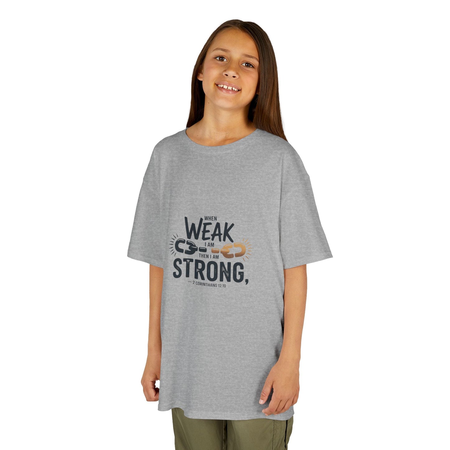 Kids Inspirational Tee - "From Weak to Strong" - Peak Inspiration