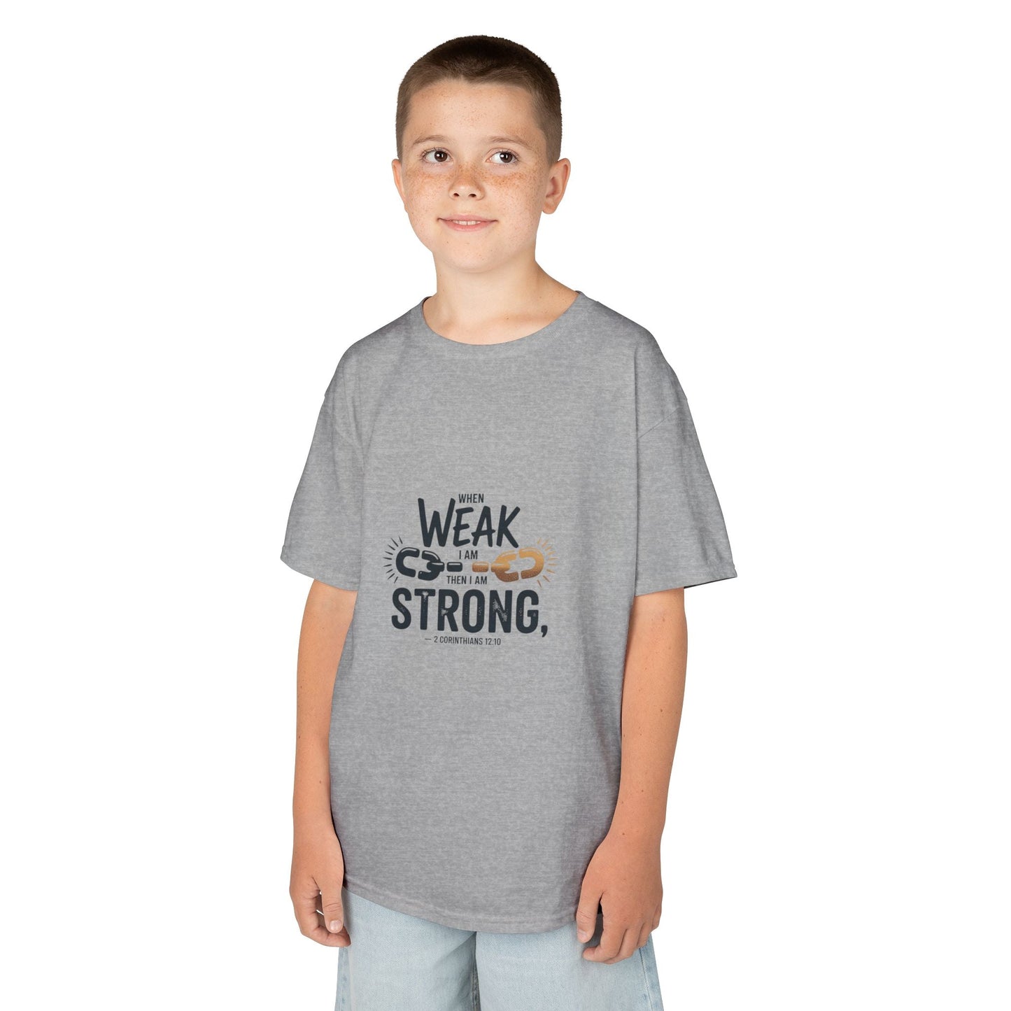 Kids Inspirational Tee - "From Weak to Strong" - Peak Inspiration