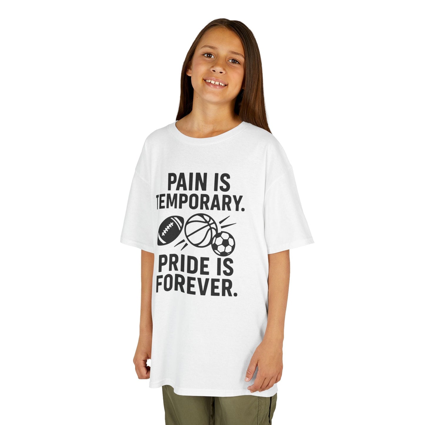 Kids Sports Motivational Tee - "Pain Is Temporary. Pride Is Forever." - Peak Inspiration