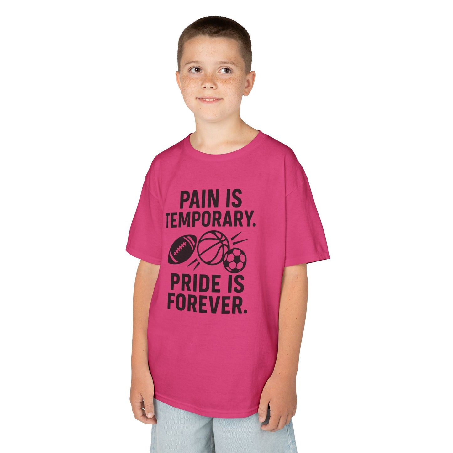 Kids Sports Motivational Tee - "Pain Is Temporary. Pride Is Forever." - Peak Inspiration