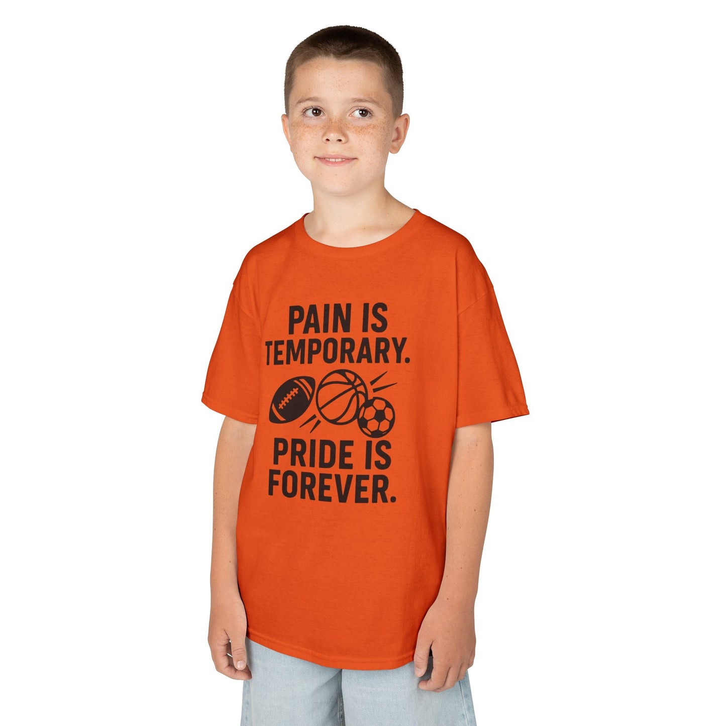 Kids Sports Motivational Tee - "Pain Is Temporary. Pride Is Forever." - Peak Inspiration