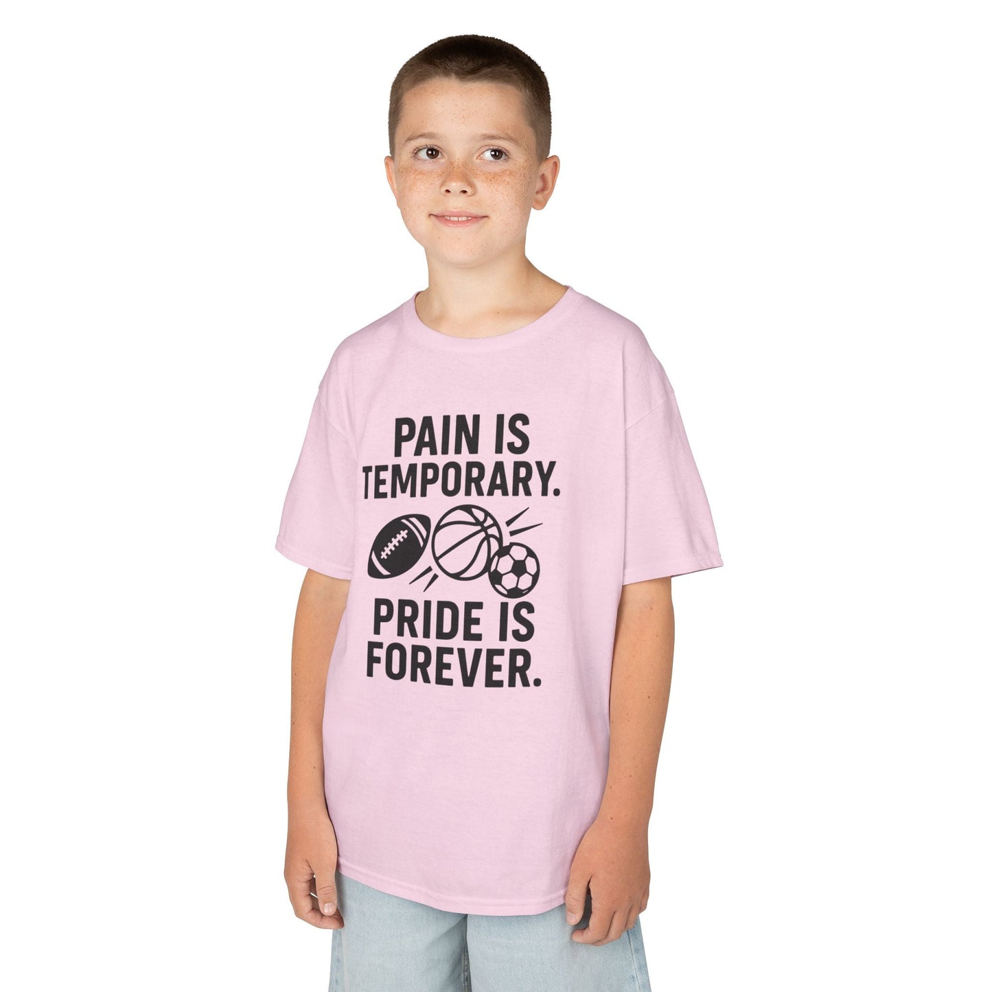 Kids Sports Motivational Tee - "Pain Is Temporary. Pride Is Forever." - Peak Inspiration
