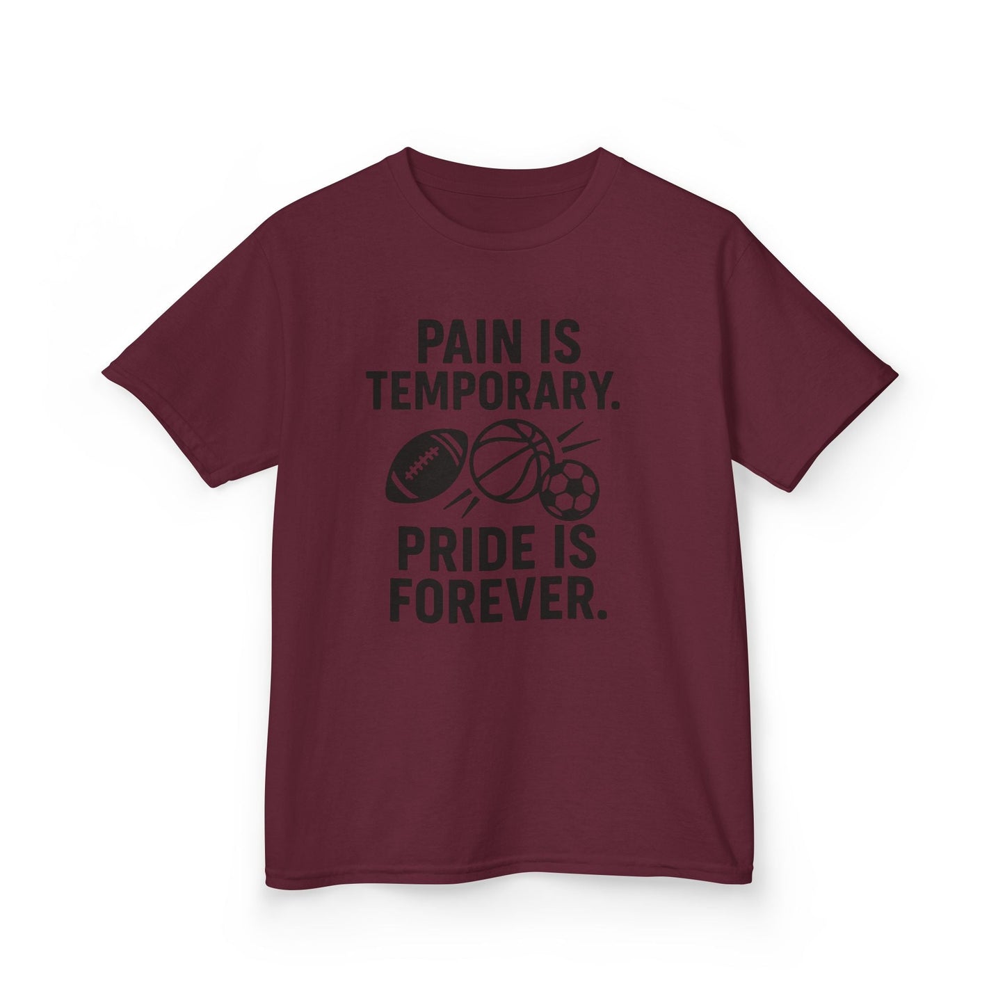 Kids Sports Motivational Tee - "Pain Is Temporary. Pride Is Forever." - Peak Inspiration
