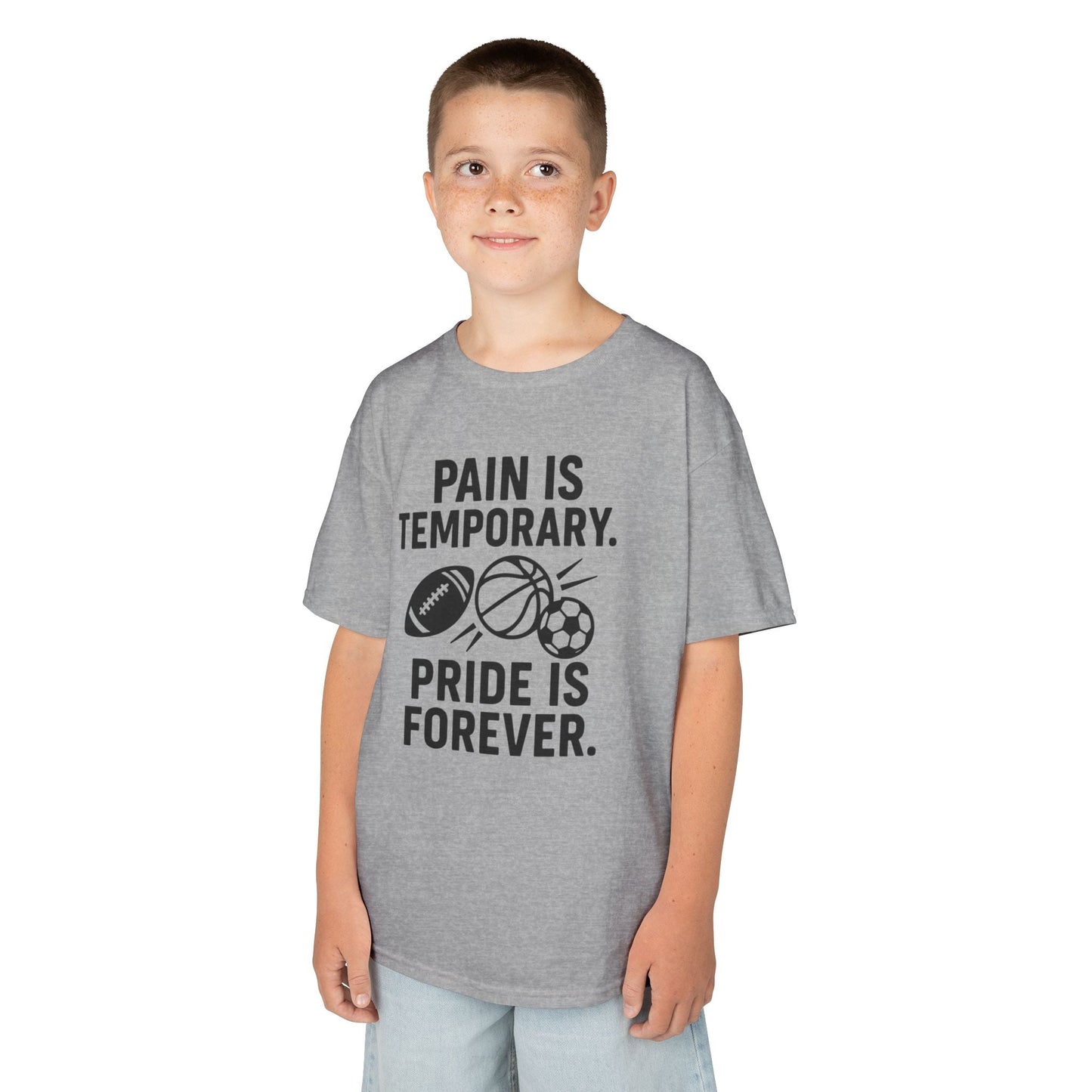 Kids Sports Motivational Tee - "Pain Is Temporary. Pride Is Forever." - Peak Inspiration