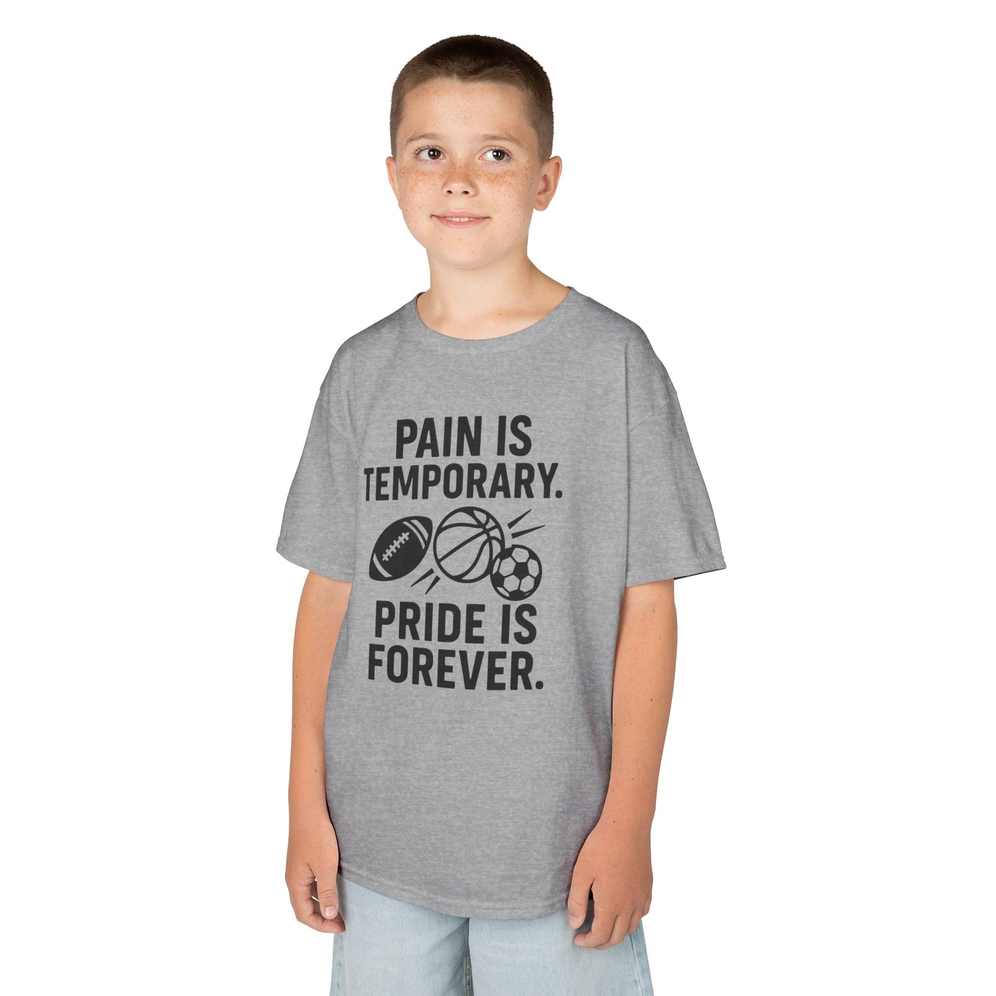 Kids Sports Motivational Tee - "Pain Is Temporary. Pride Is Forever." - Peak Inspiration