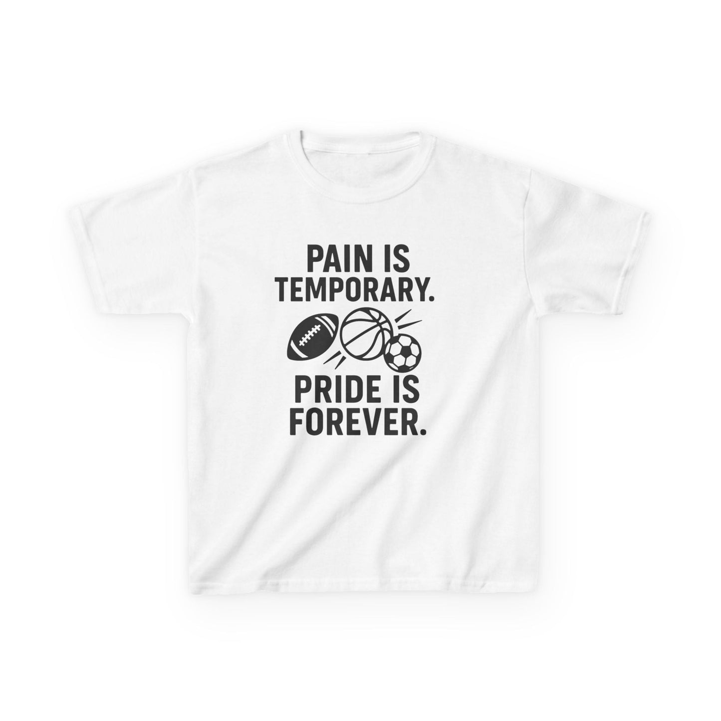 Kids Sports Motivational Tee - "Pain Is Temporary. Pride Is Forever." - Peak Inspiration