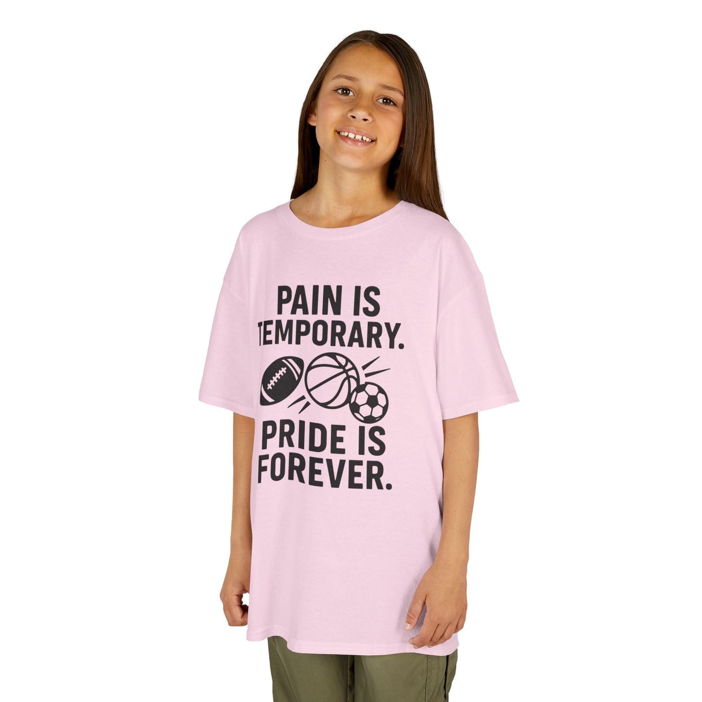 Kids Sports Motivational Tee - "Pain Is Temporary. Pride Is Forever." - Peak Inspiration