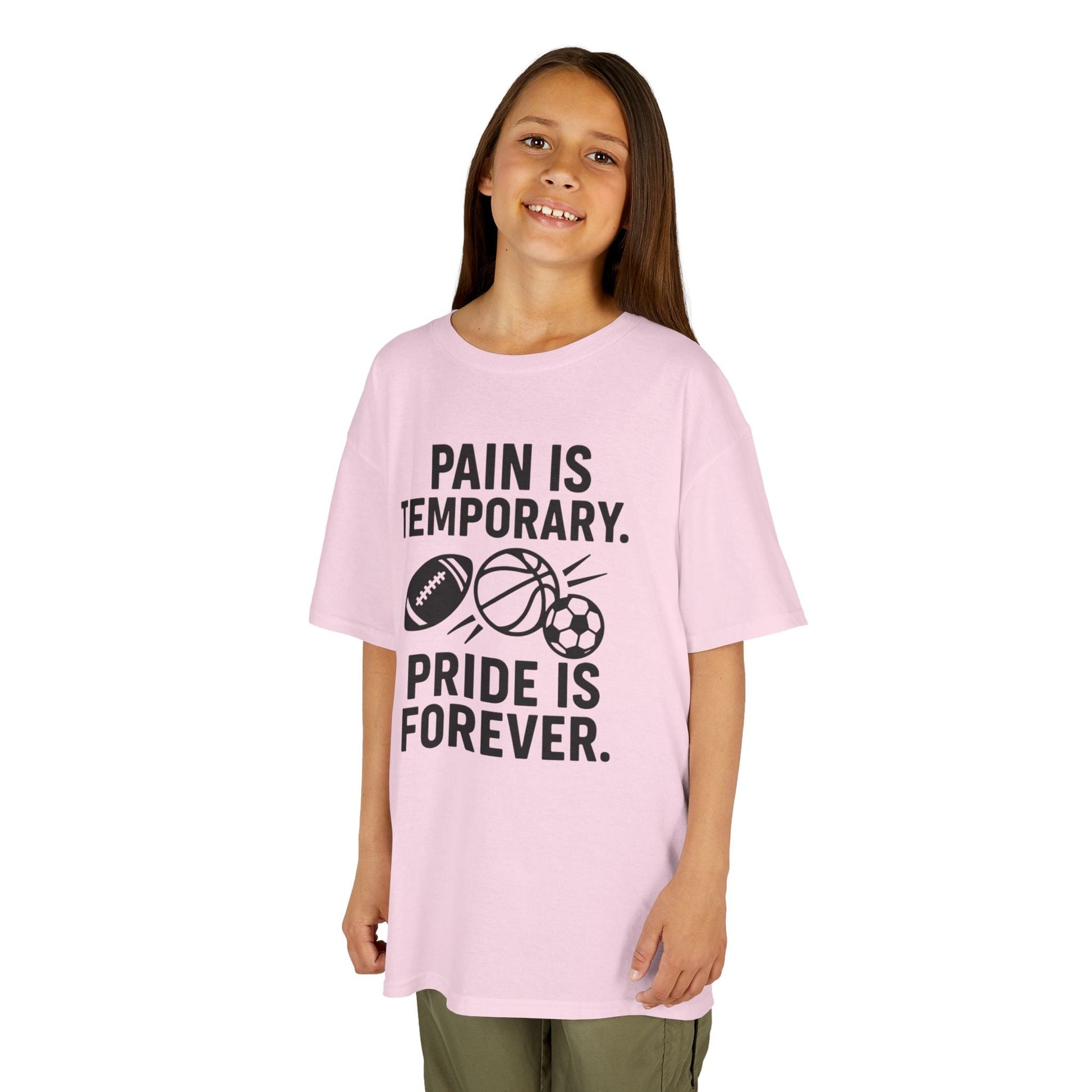 Kids Sports Motivational Tee - "Pain Is Temporary. Pride Is Forever." - Peak Inspiration