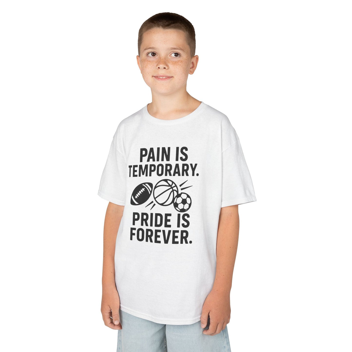 Kids Sports Motivational Tee - "Pain Is Temporary. Pride Is Forever." - Peak Inspiration