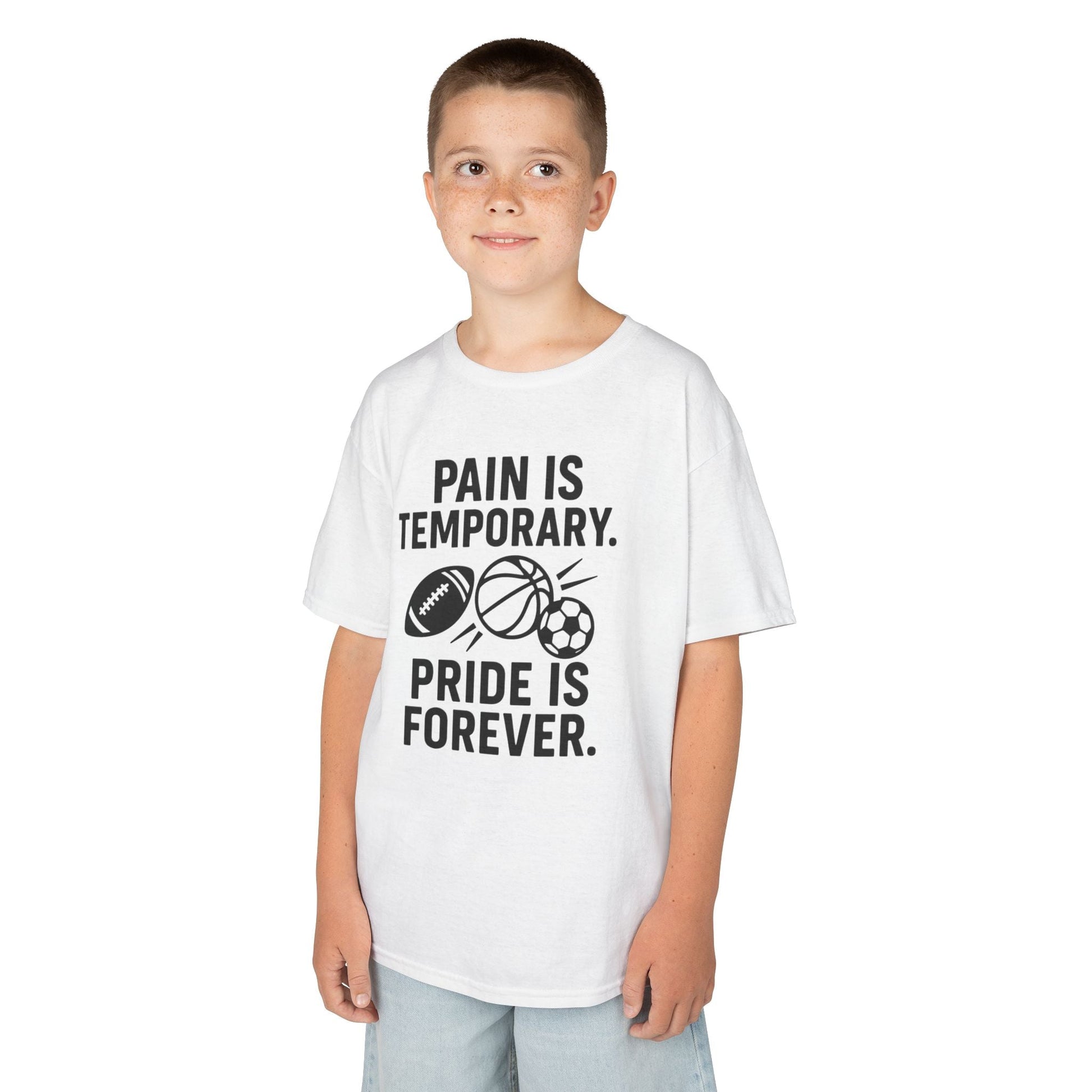 Kids Sports Motivational Tee - "Pain Is Temporary. Pride Is Forever." - Peak Inspiration