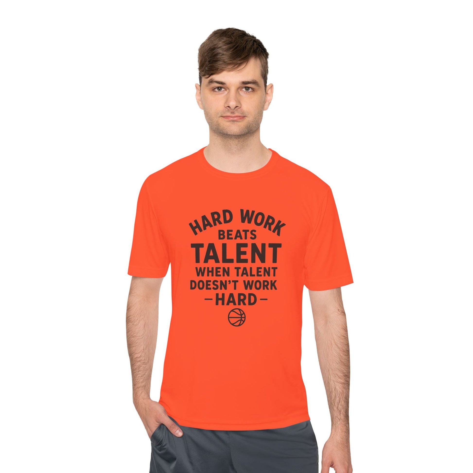 Motivational Sports Tee - "Hard Work Beats Talent" - Peak Inspiration