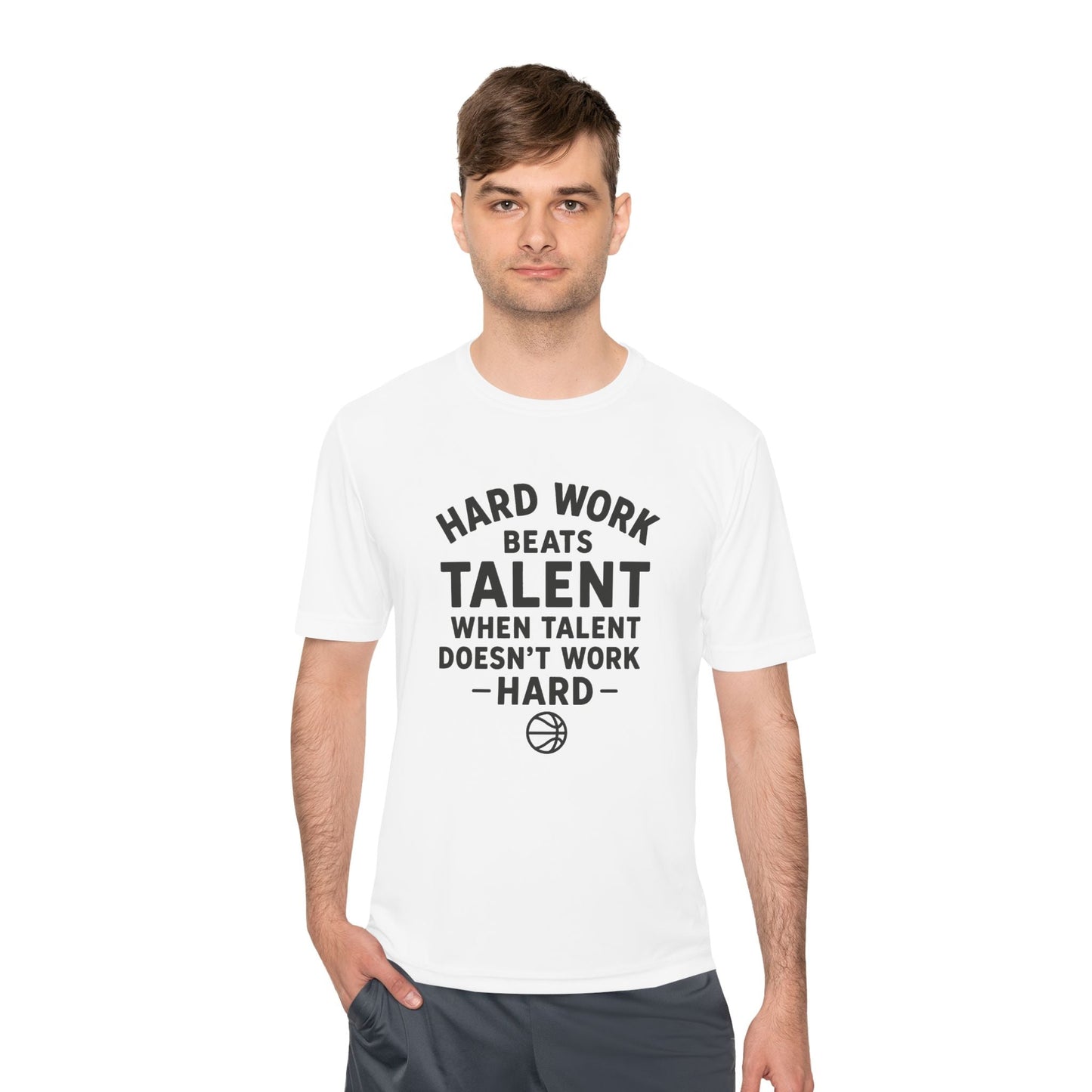 Motivational Sports Tee - "Hard Work Beats Talent" - Peak Inspiration